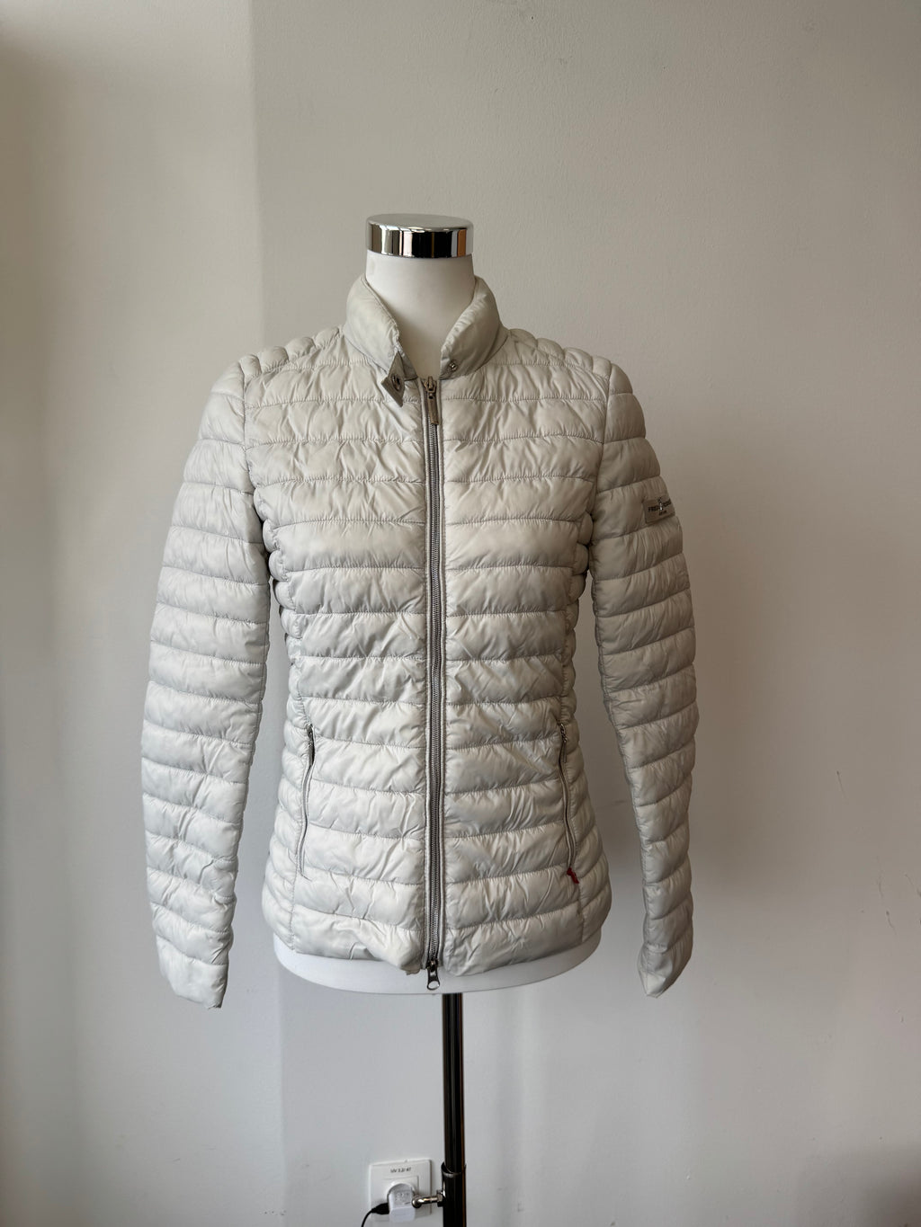 Frieda & Freddies Puffer Jacket – Women, Size S, Light Grey, Very Good