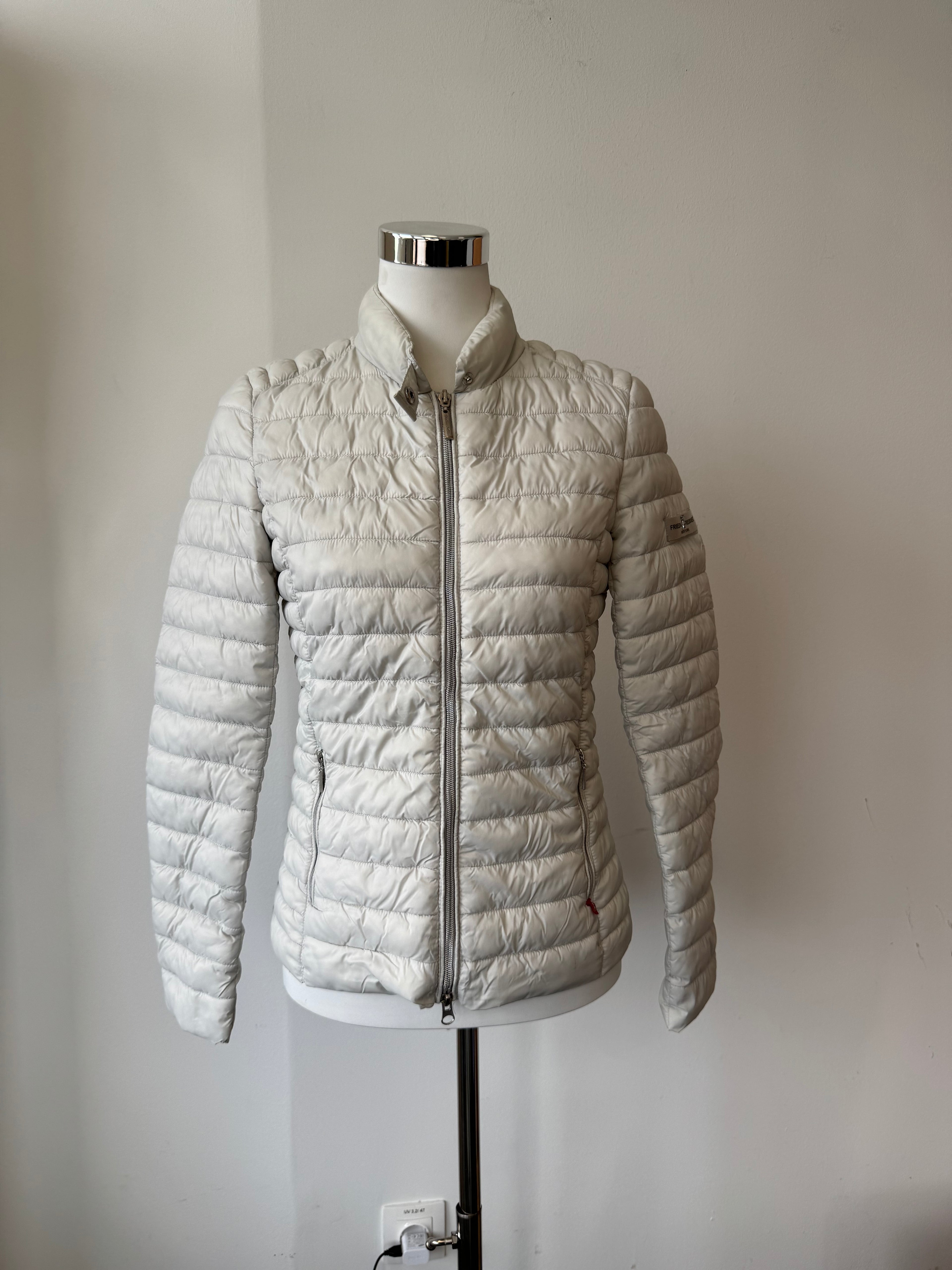 Frieda & Freddies Puffer Jacket – Women, Size S, Light Grey, Very Good