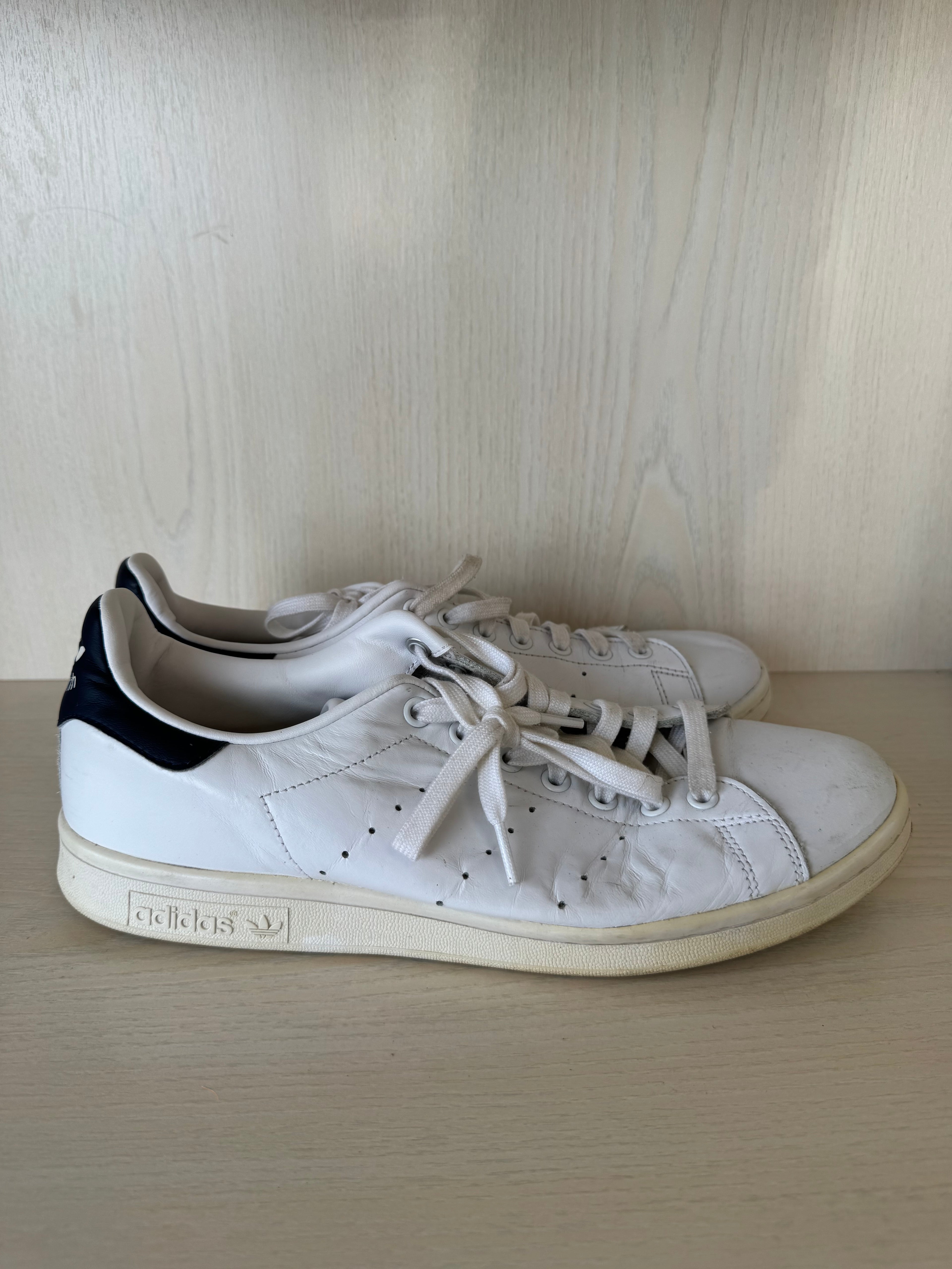 Adidas Stan Smith Weiß/Blau – US 11 EU 45 – Leder Sneaker – Gebraucht