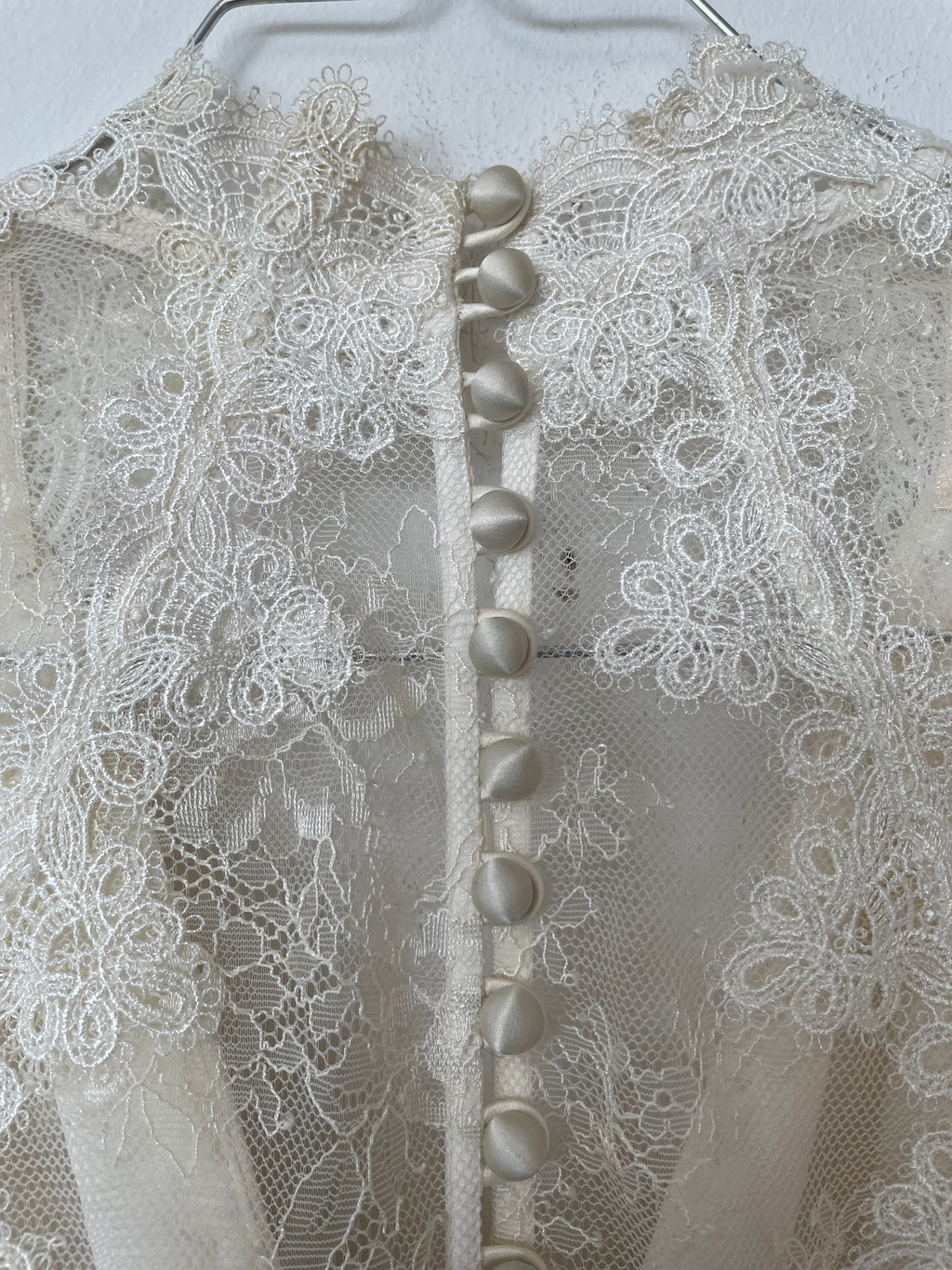 Catherine Deane Fantasia Cream Lace Chiffon Wedding Dress EU36, Very Good