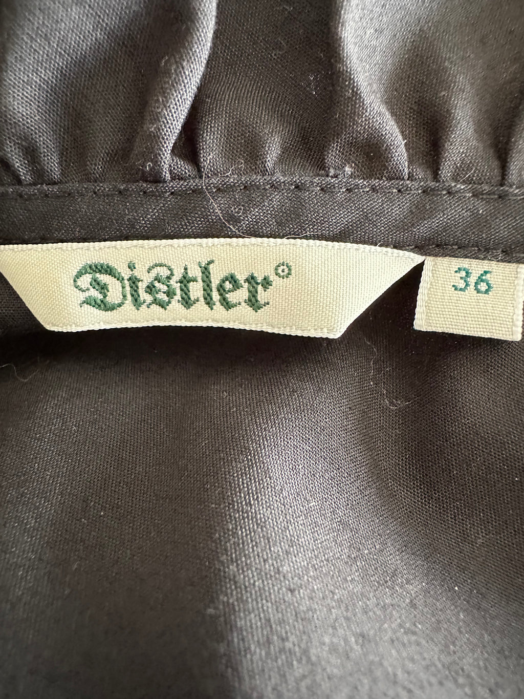 Distler Dirndl Bluse kurz Schwarz Gr. 36 Puffärmel guter Zustand