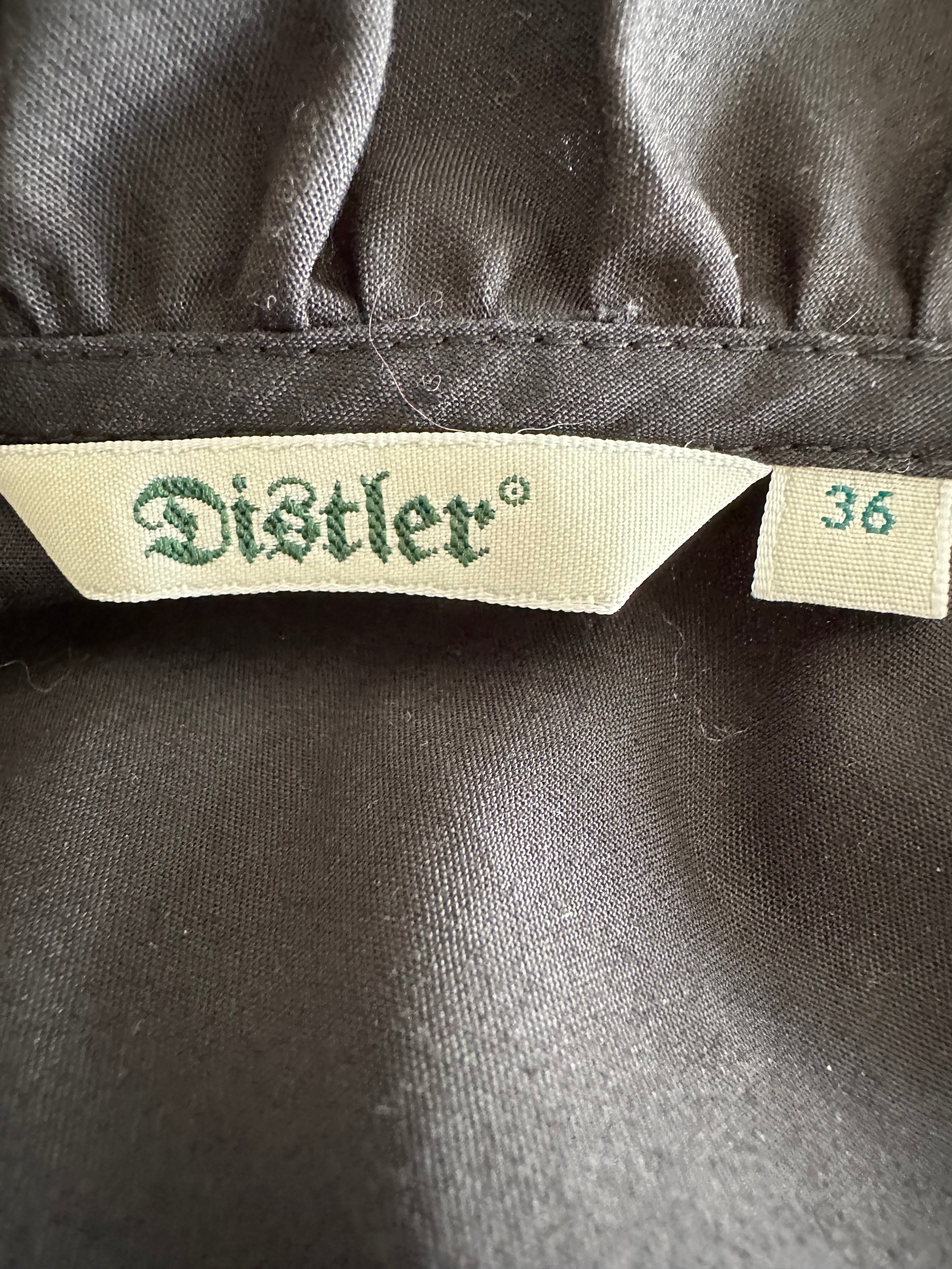 Distler Dirndl Bluse kurz Schwarz Gr. 36 Puffärmel guter Zustand