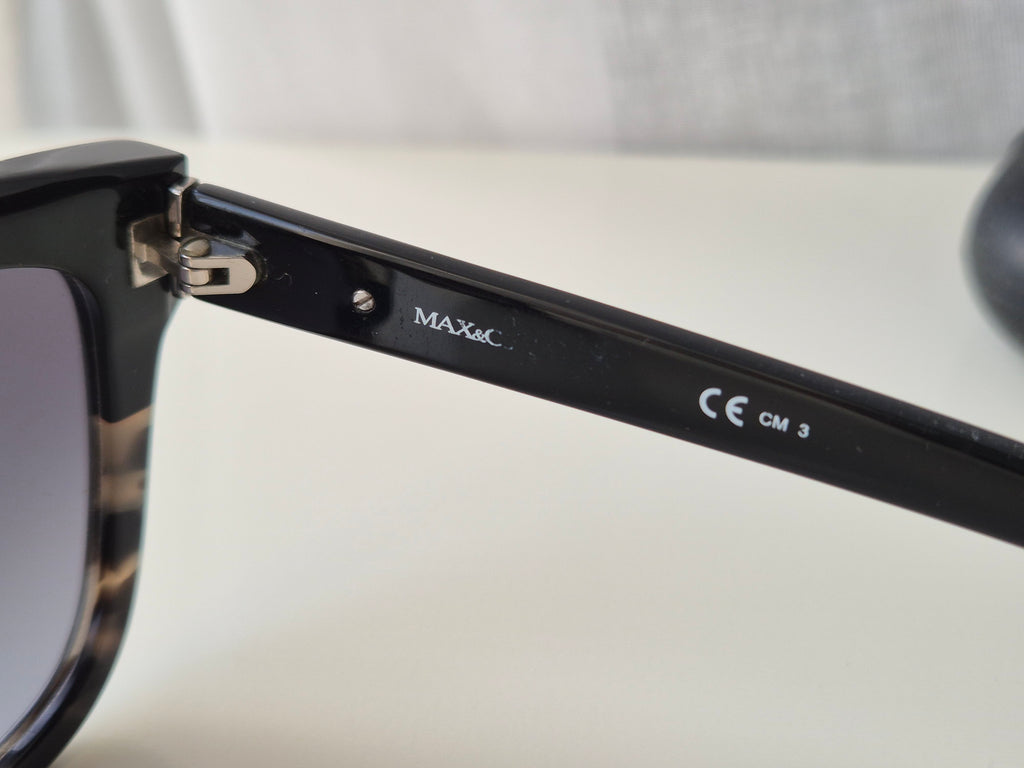 MAX&Co. 153/S Sonnenbrille – Schwarz, Cat-Eye, Kunststoff, Gr. 53-18-145, Gut