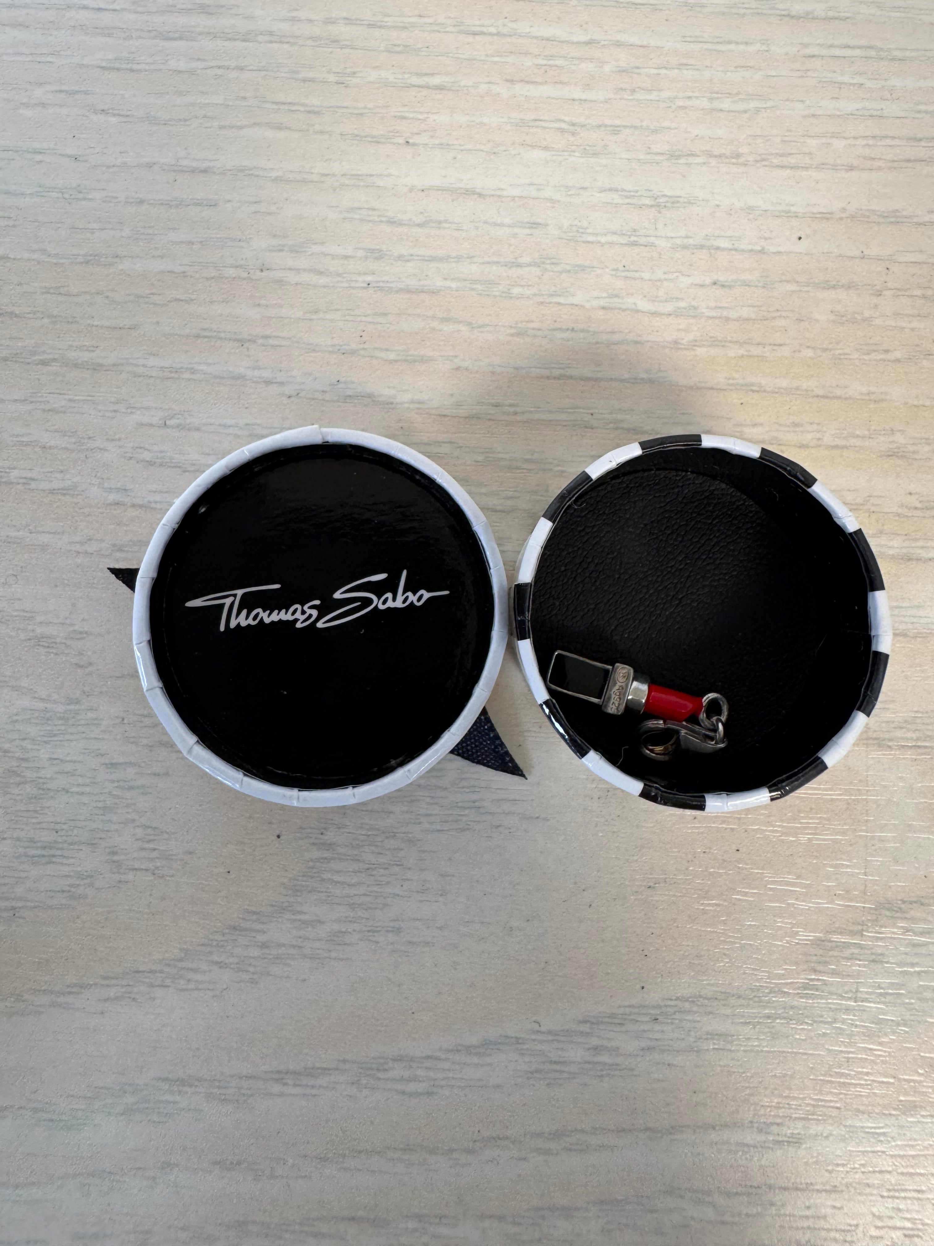 Thomas Sabo Lipstick Charm 925 Silber & Emaille, Silber/Rot, sehr gut, Box