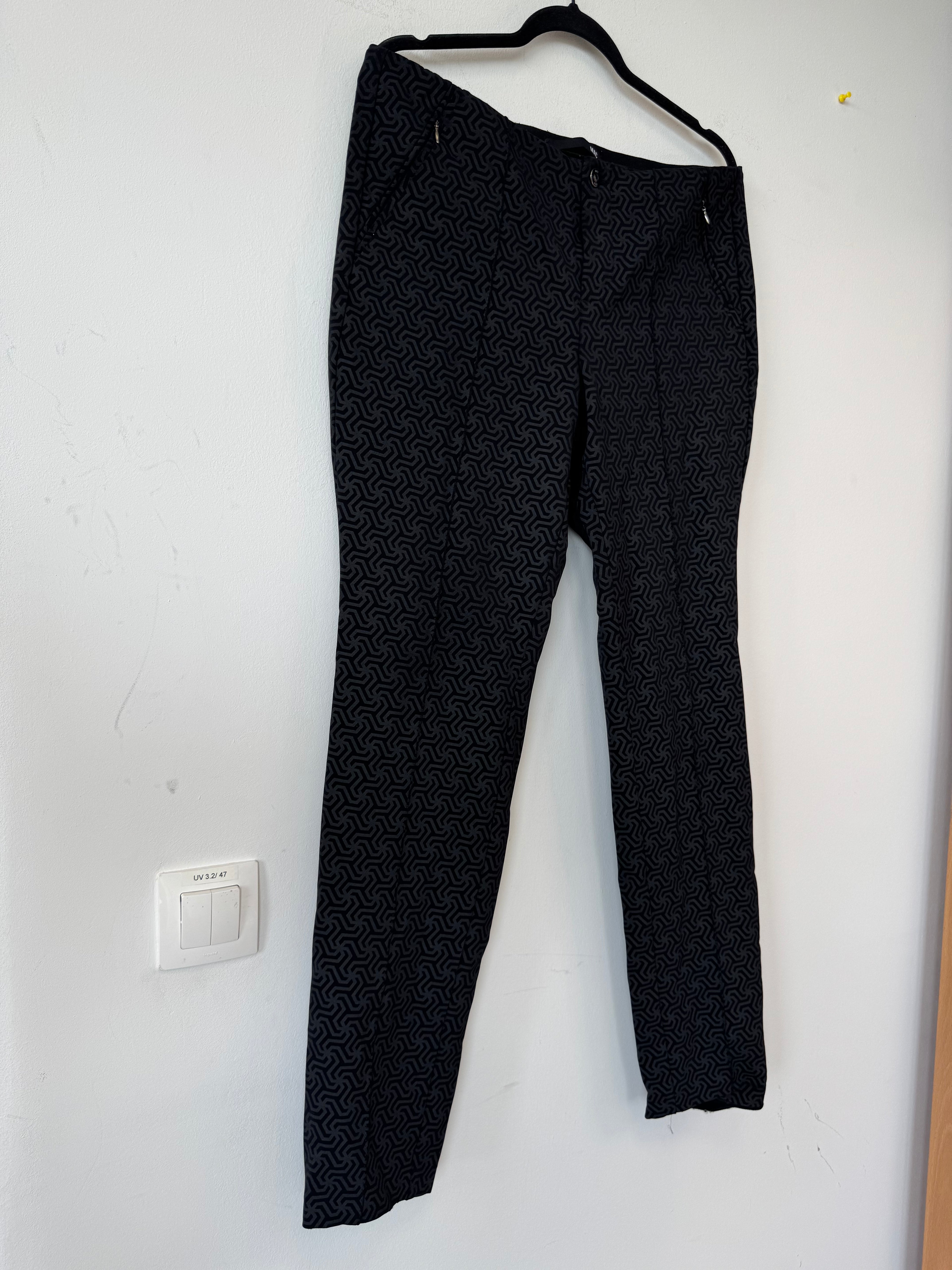 MAC Damenhose mit grafischem Muster – Grau, Größe M, Zustand gut