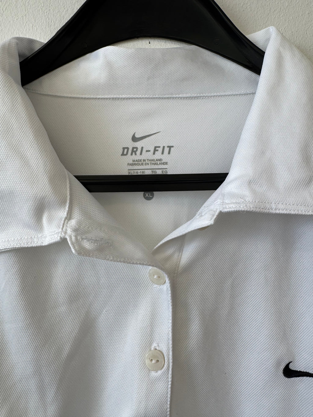 Nike Dri-FIT Men’s Polo Shirt, White/Black, Size XL, Good Condition