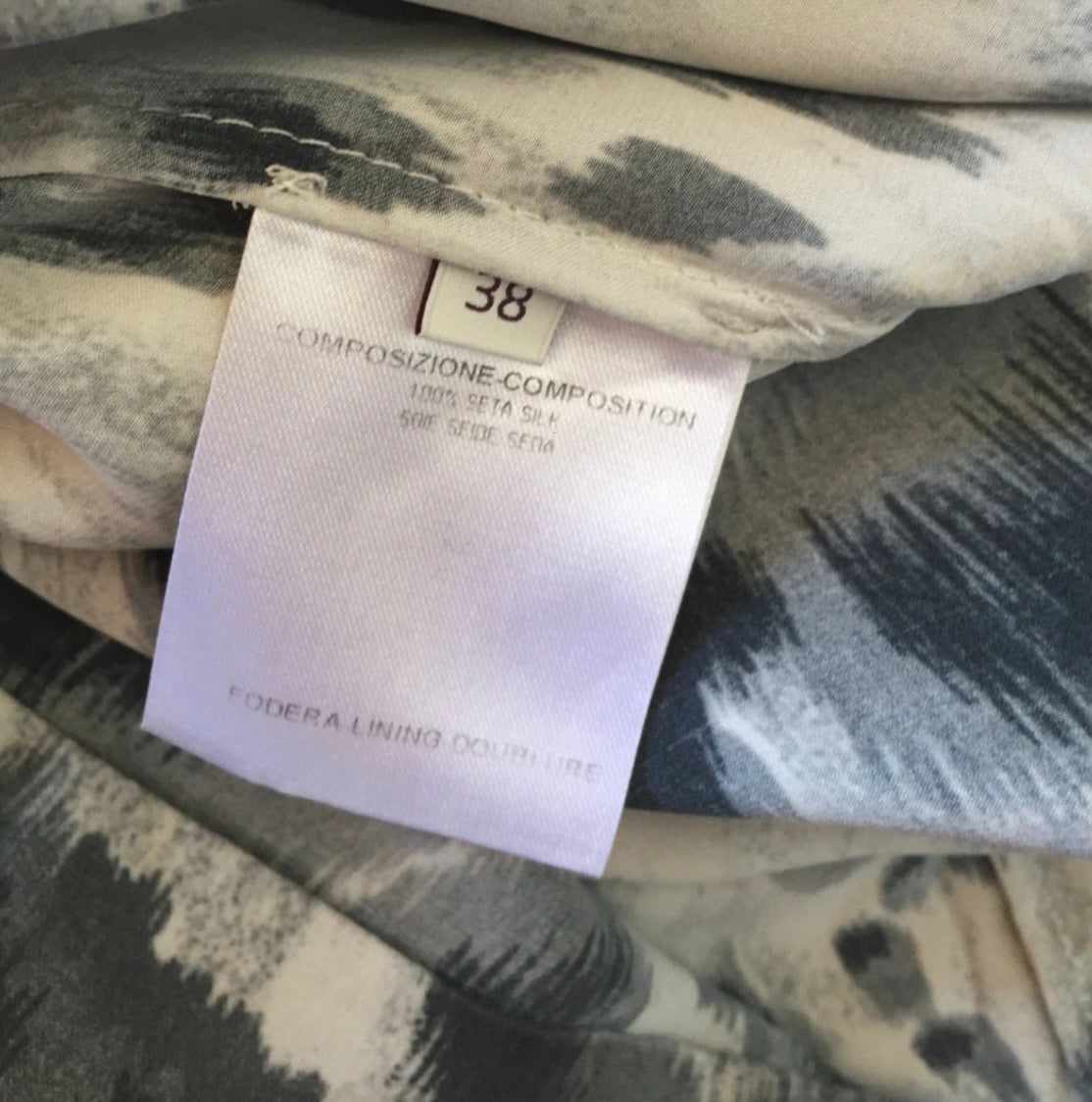Stella McCartney Silk Dress – Grey Leopard Print, IT 38 / EU 34, Very Good