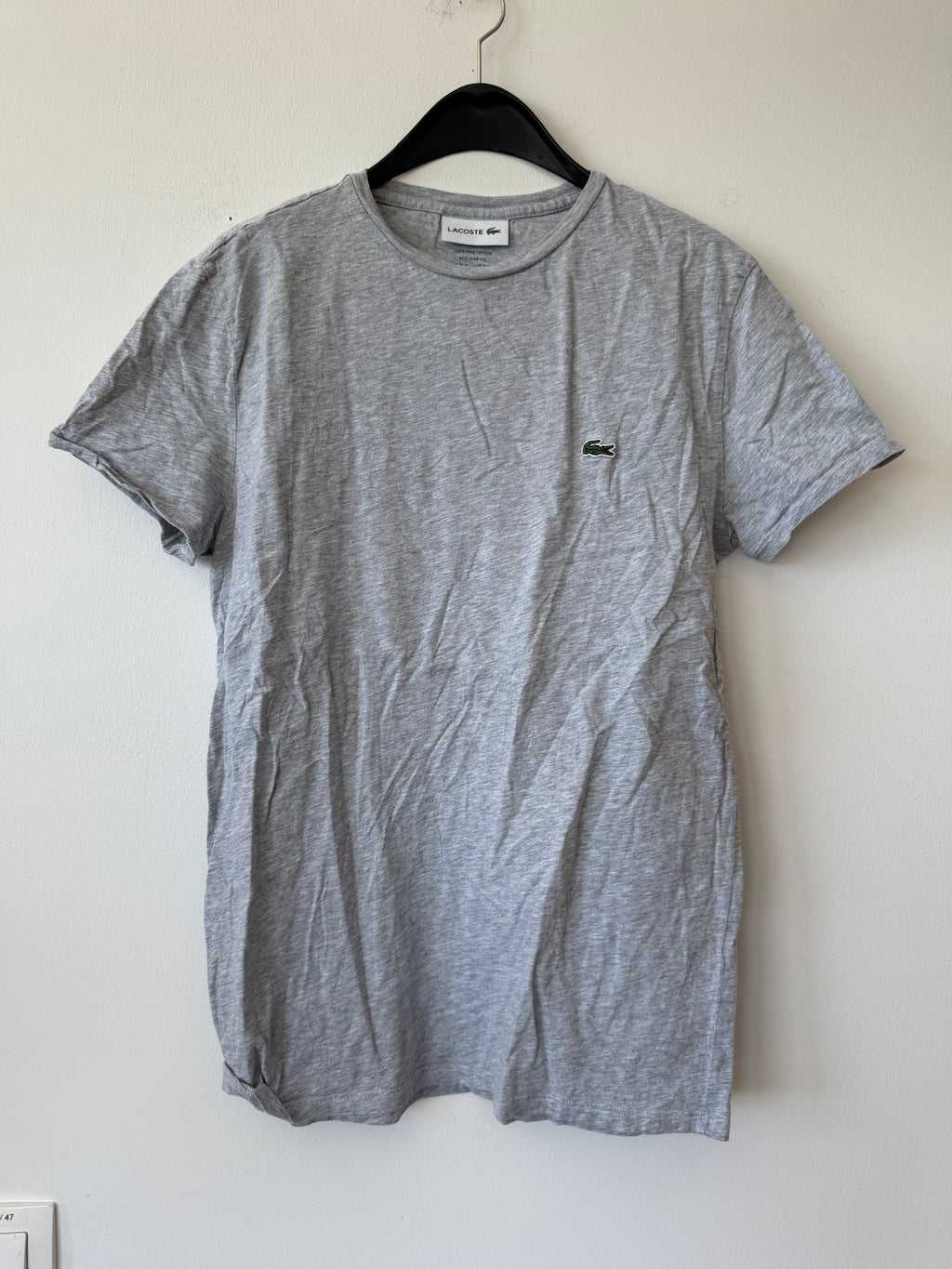 Lacoste Regular Fit T-Shirt – Grau Meliert (Größe FR 4 / US M) Gebraucht