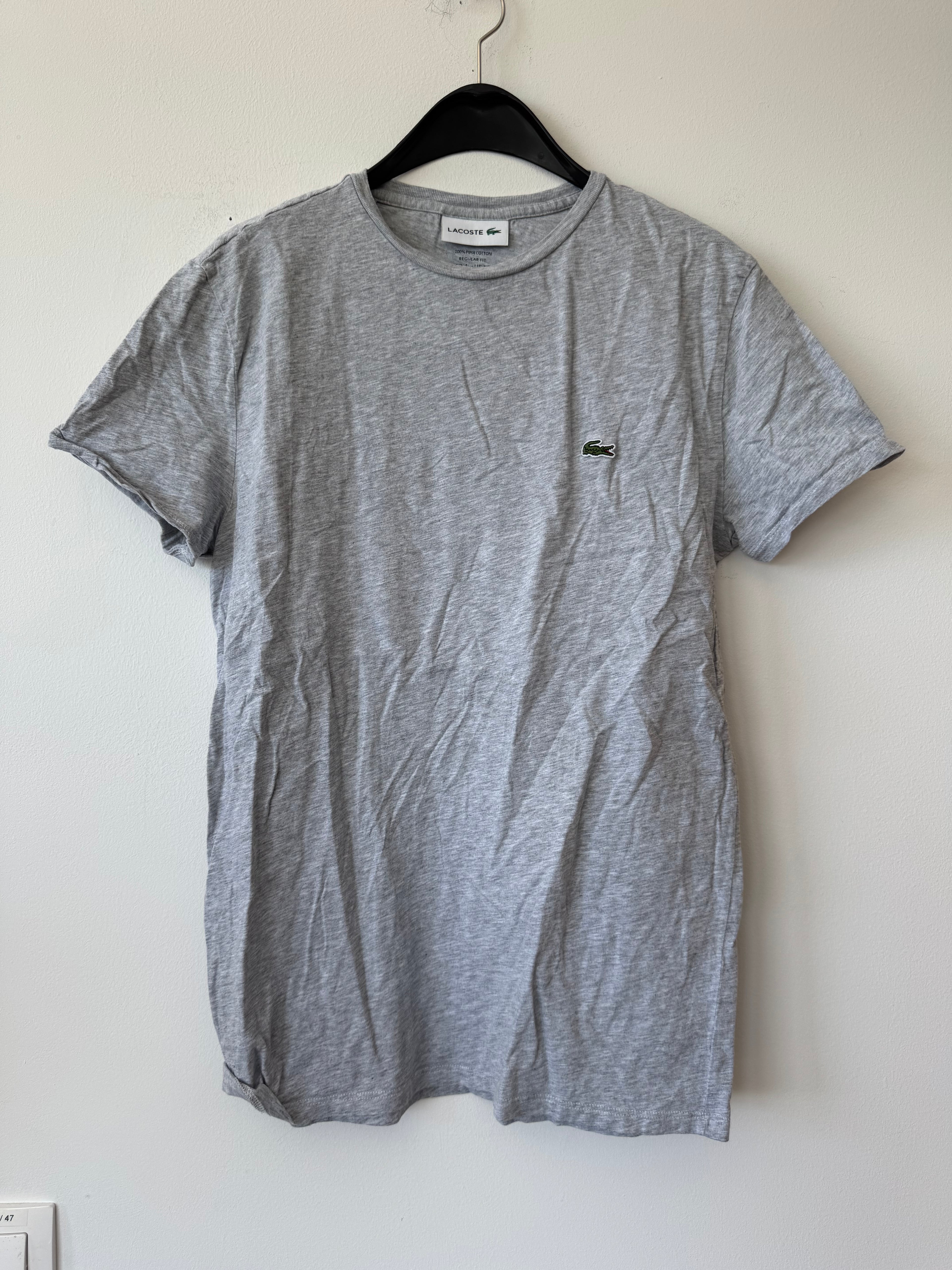 Lacoste Regular Fit T-Shirt – Grau Meliert (Größe FR 4 / US M) Gebraucht