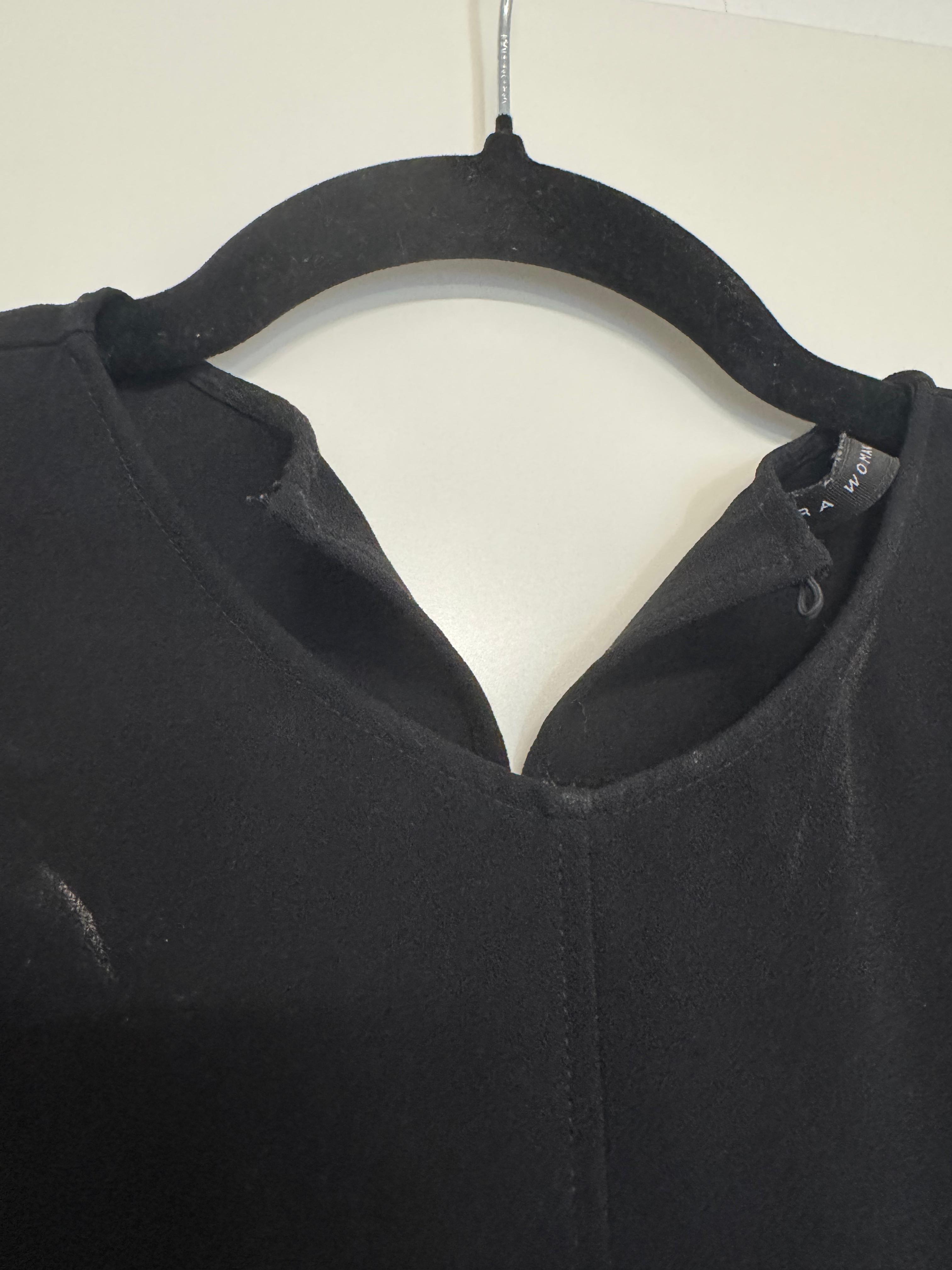 Zara Woman Schwarzes Midikleid – Langarm, Größe L, guter Zustand