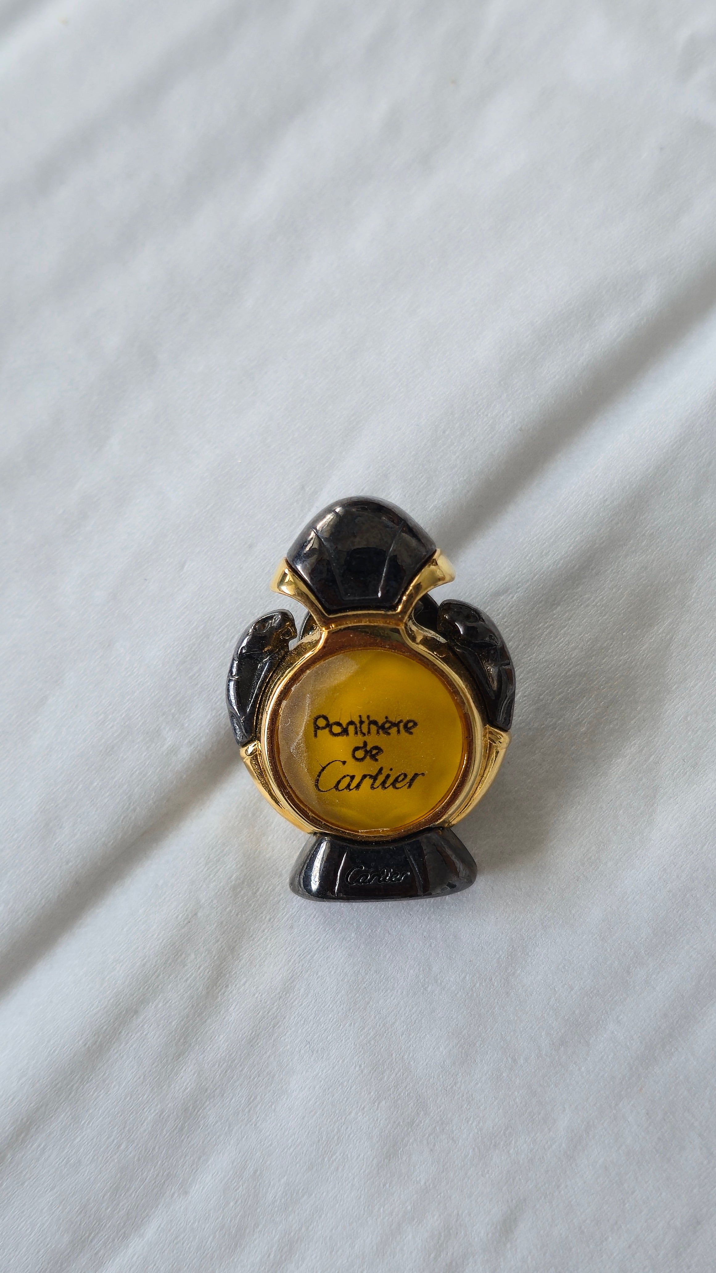 Seltene Cartier Panthère Parfümflakon Anstecknadel Gold/Emaille Sehr Gut