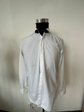 HUGO Slim Fit White Shirt 42, Black Collar Trim, Easy Iron, Good Condition