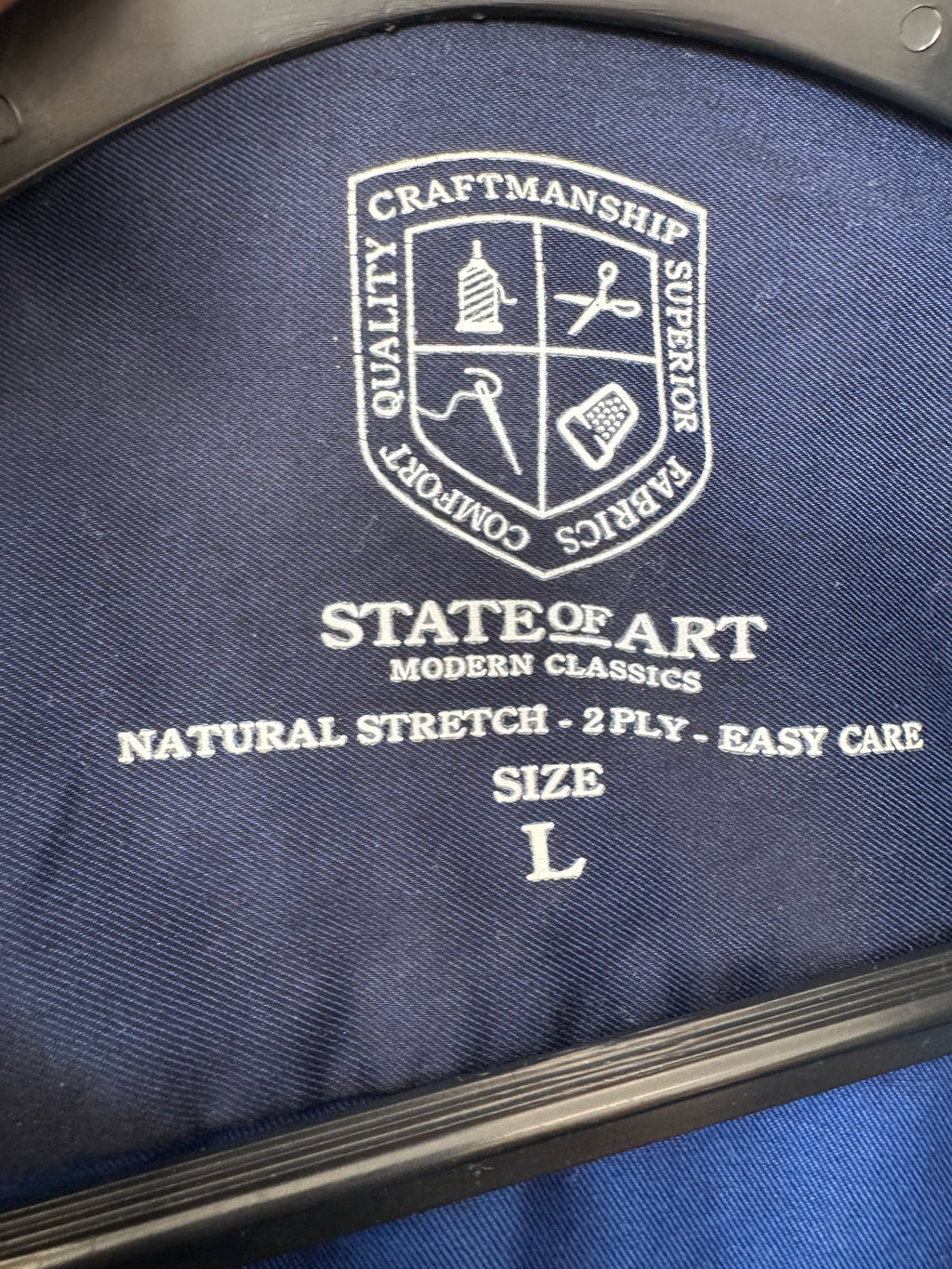 State of Art Herrenhemd L navy – Modern Classics Stretch, guter Zustand