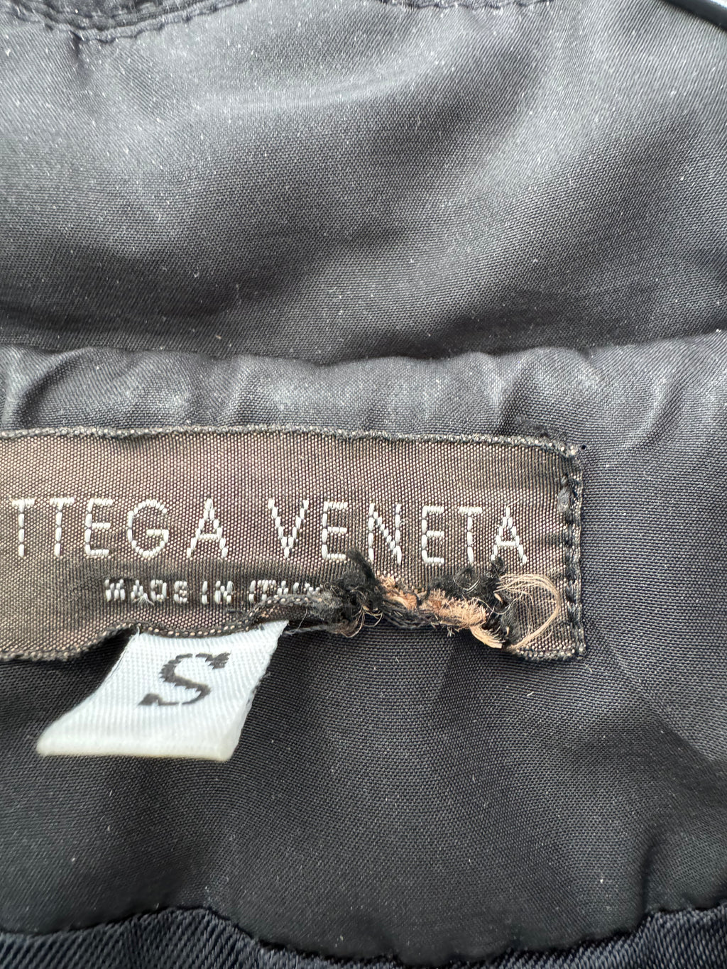 Bottega Veneta Trench Coat Black Small Cotton Blend Poor Condition