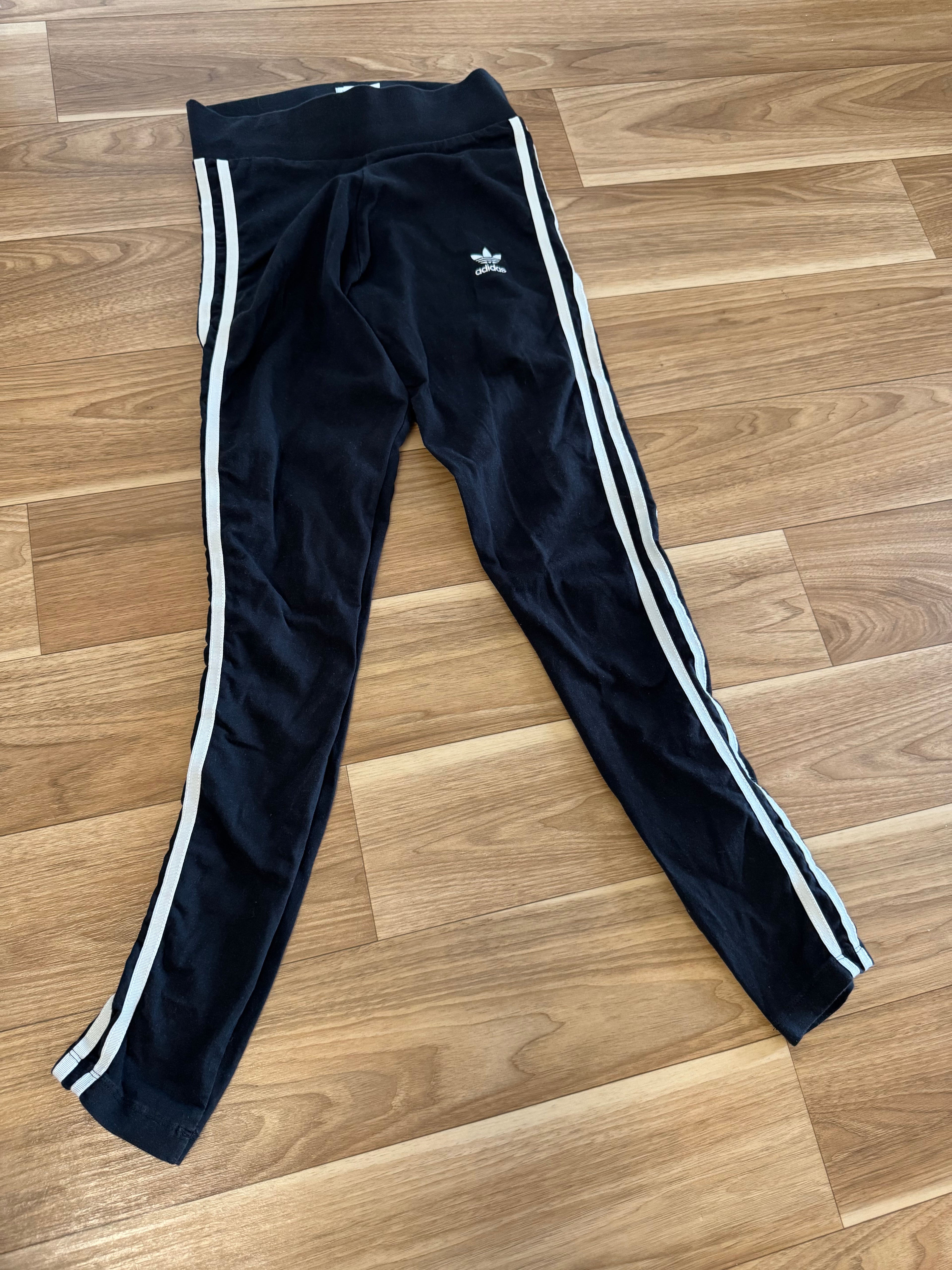 Adidas Originals 3-Stripes Leggings 36 S Schwarz/Weiß Zustand Gut
