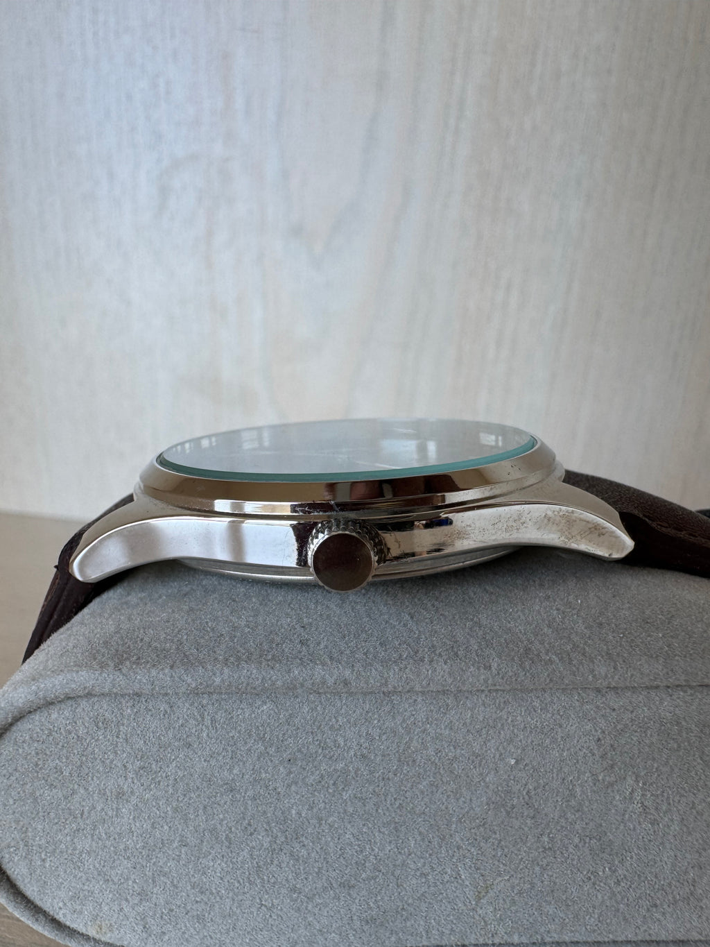 Pierre Cardin PC21 Quartz Watch, Black Dial, Brown Leather Strap, 42mm, Very Good