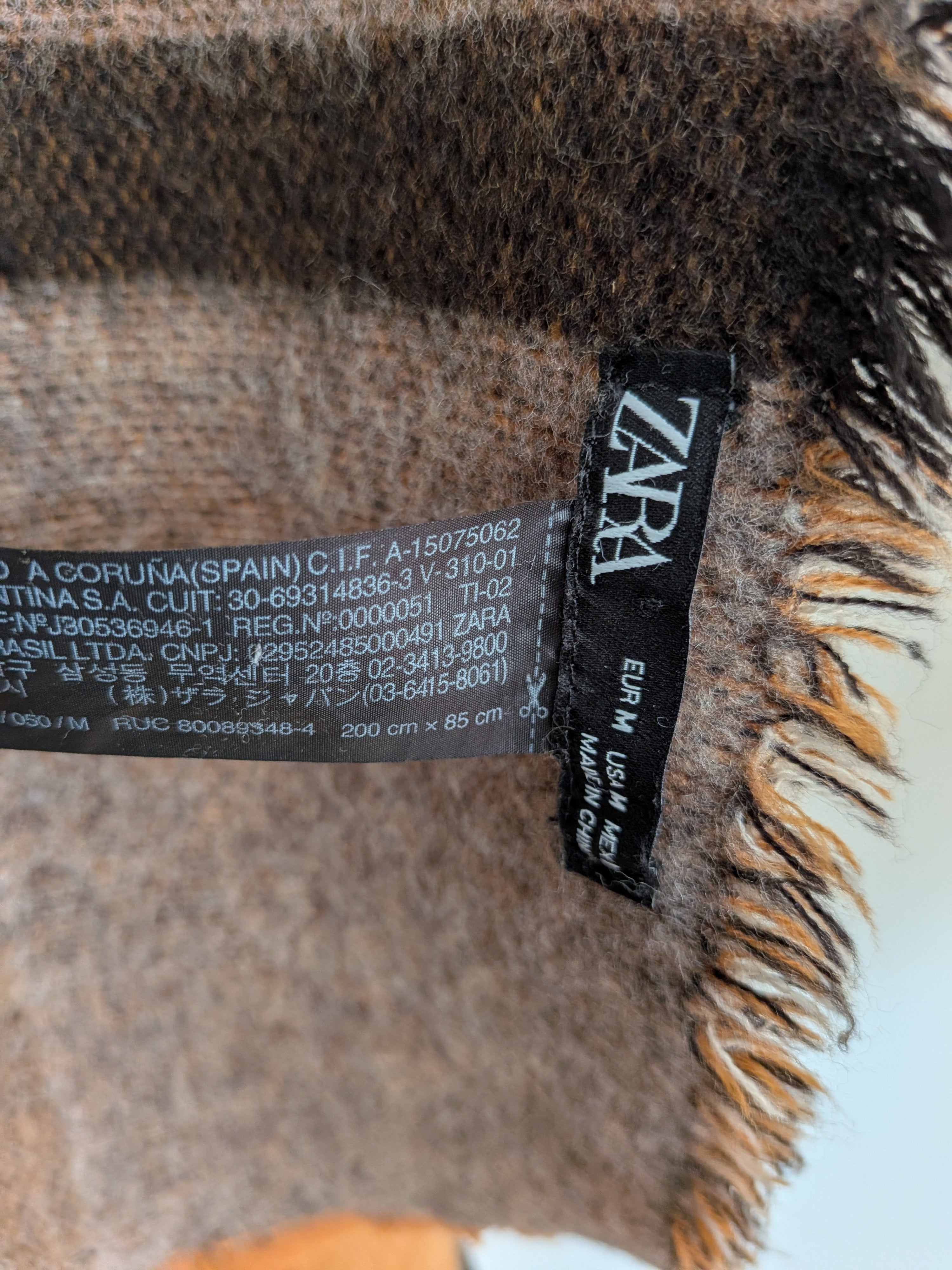 ZARA XXL Wende-Schal Kariert – Braun/Schwarz – Sehr guter Zustand