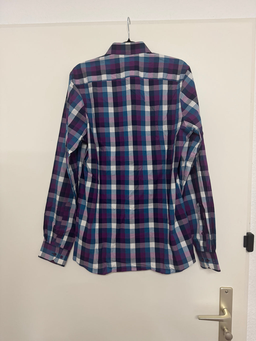 OLYMP Level Five Body Fit Shirt, 39/40, Multicolor Plaid, Good Condition