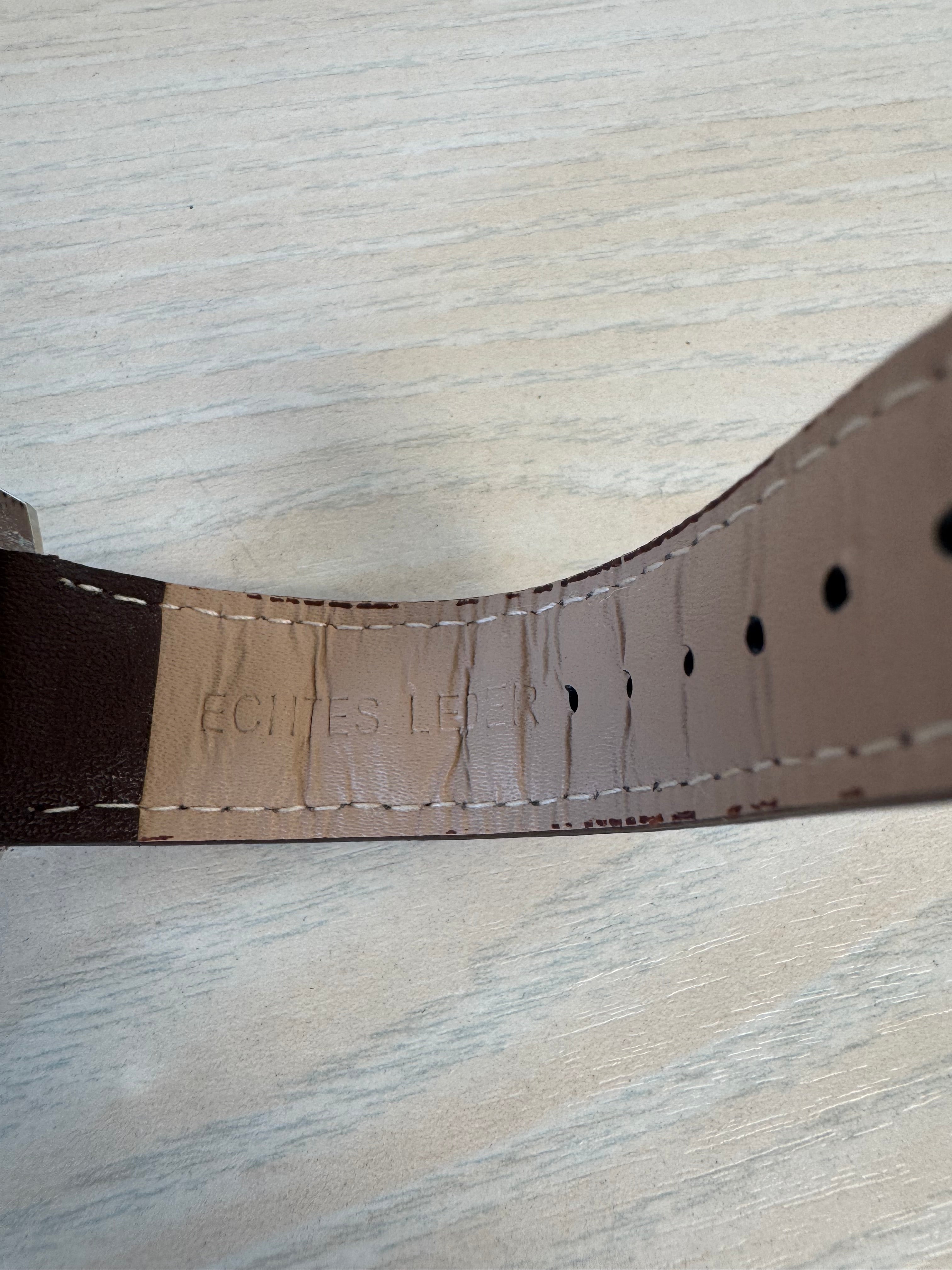 Pierre Cardin PC21 Quartz Watch, Black Dial, Brown Leather Strap, 42mm, Very Good