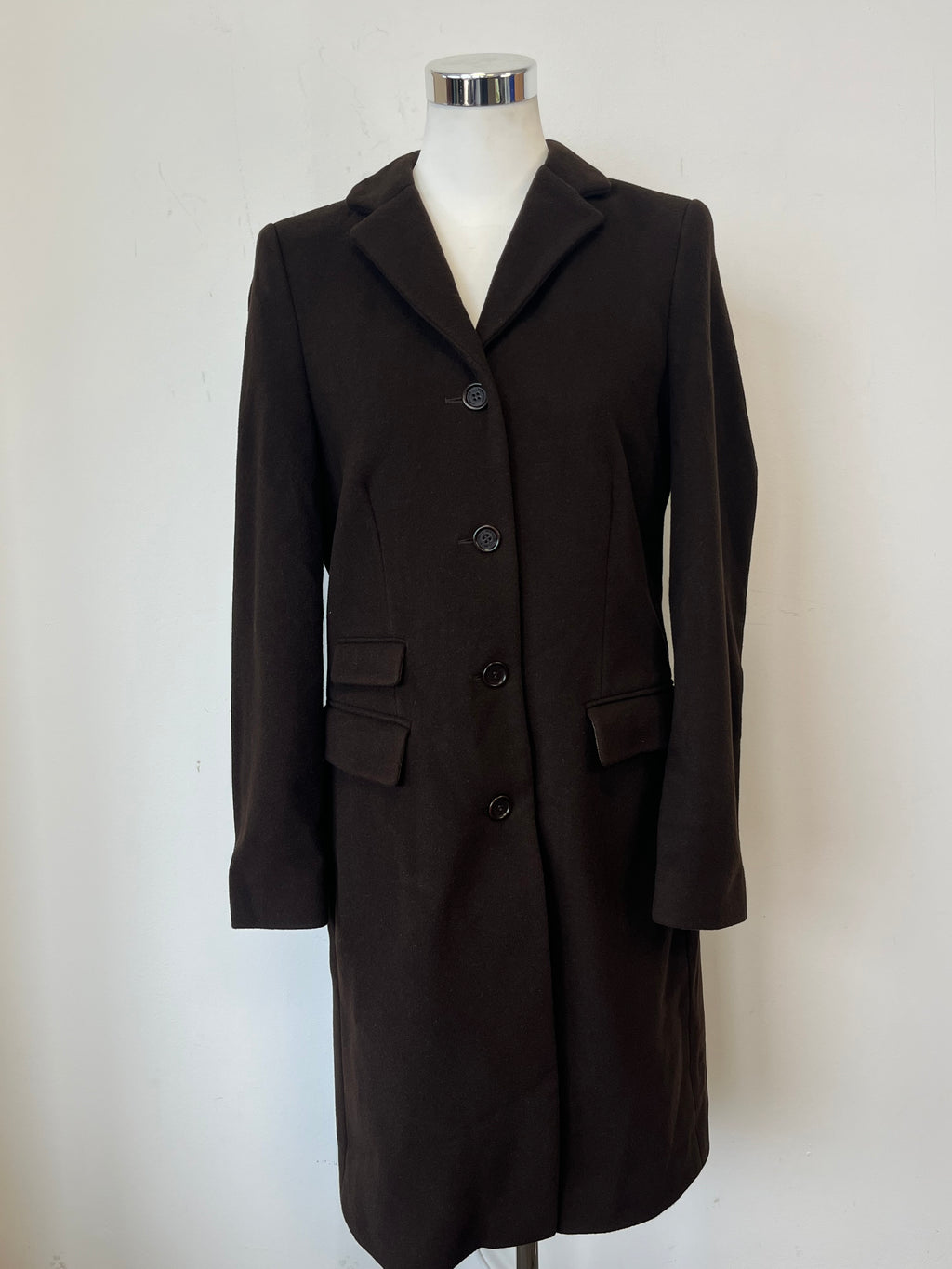 The Newhouse Classic Flausch Wool-Cashmere Coat Brown Size 40 Very Good