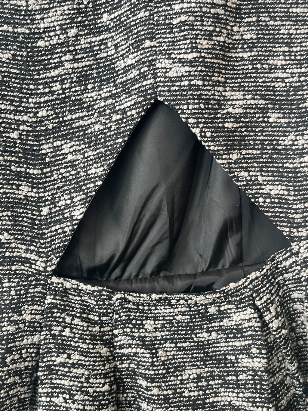 VILA Tweed Dress XS Grey Black | Back Cut-Out | Very Good Condition