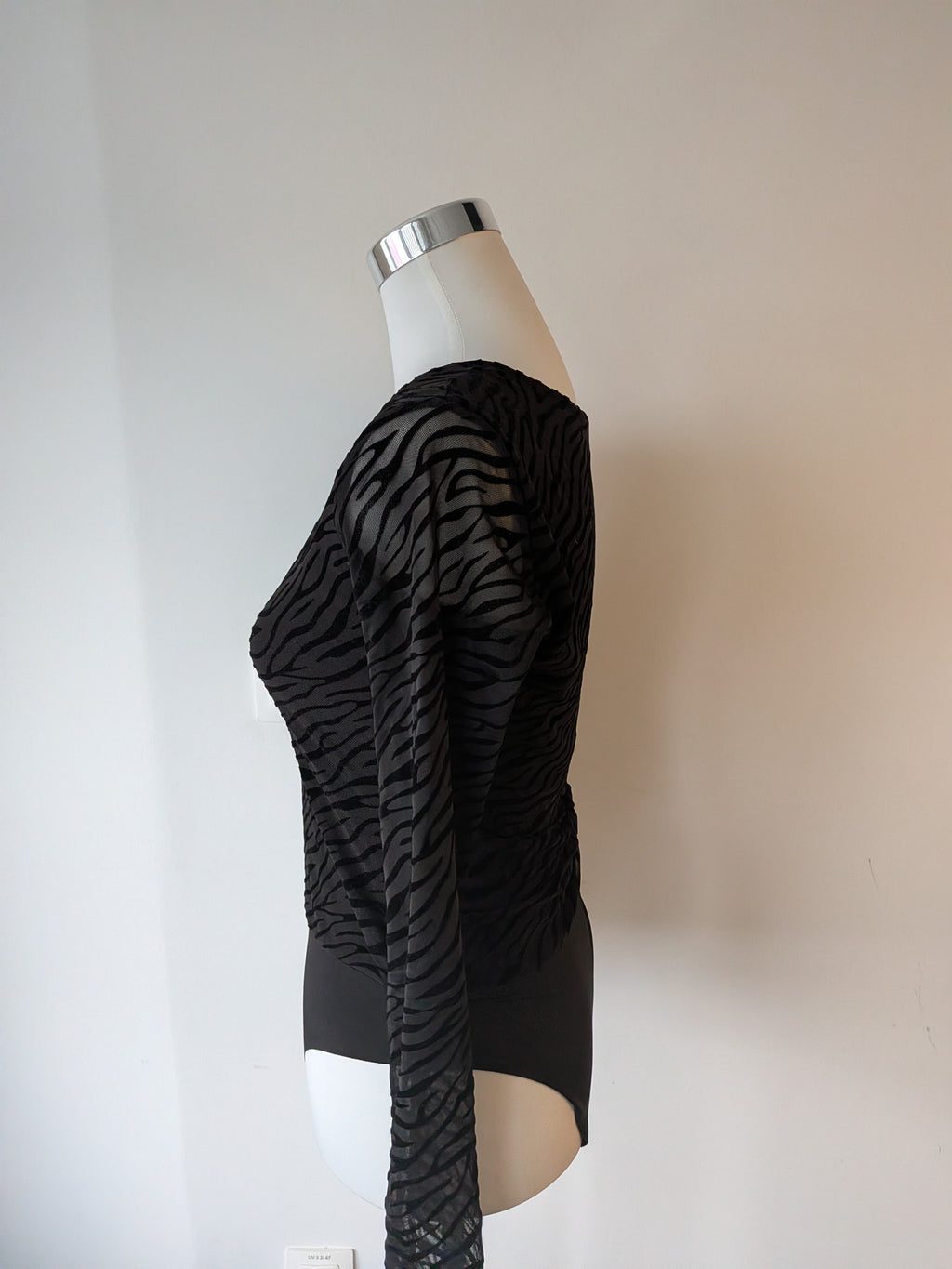 Desigual Zebra Mesh Bodysuit – Black, Size M, Very Good Condition