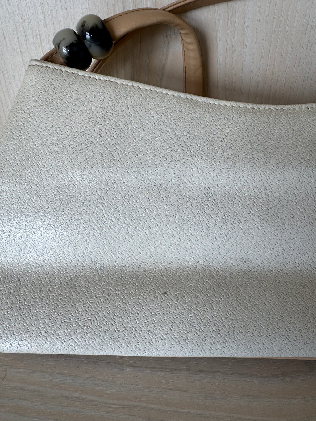 M.C Schultertasche – Synthetikleder, Elfenbein, Mittel, Gebraucht