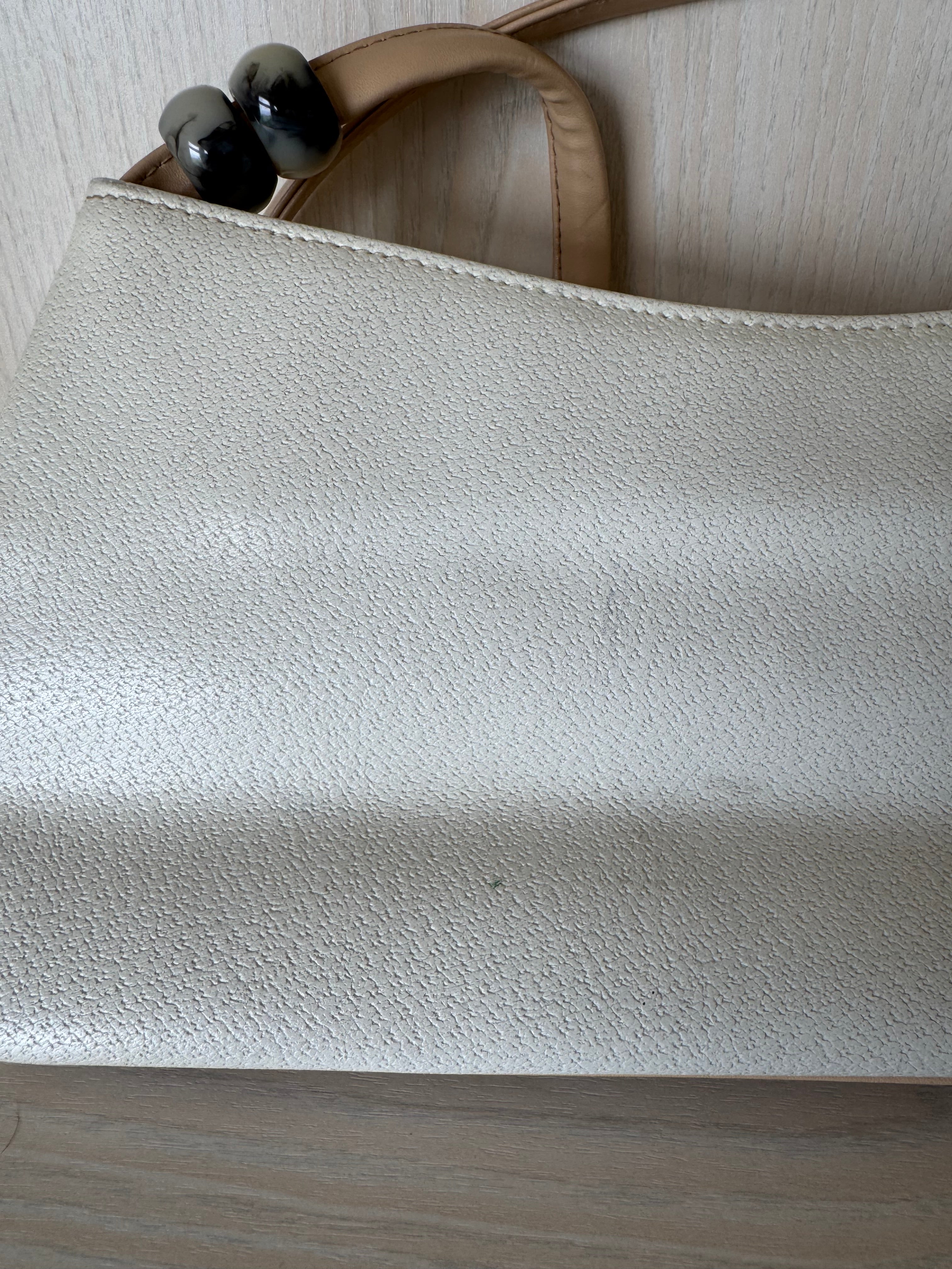M.C Schultertasche – Synthetikleder, Elfenbein, Mittel, Gebraucht