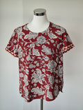 Scotch & Soda Maison Scotch Blouse – Red Floral, Size S, 100% Polyester, Very Good