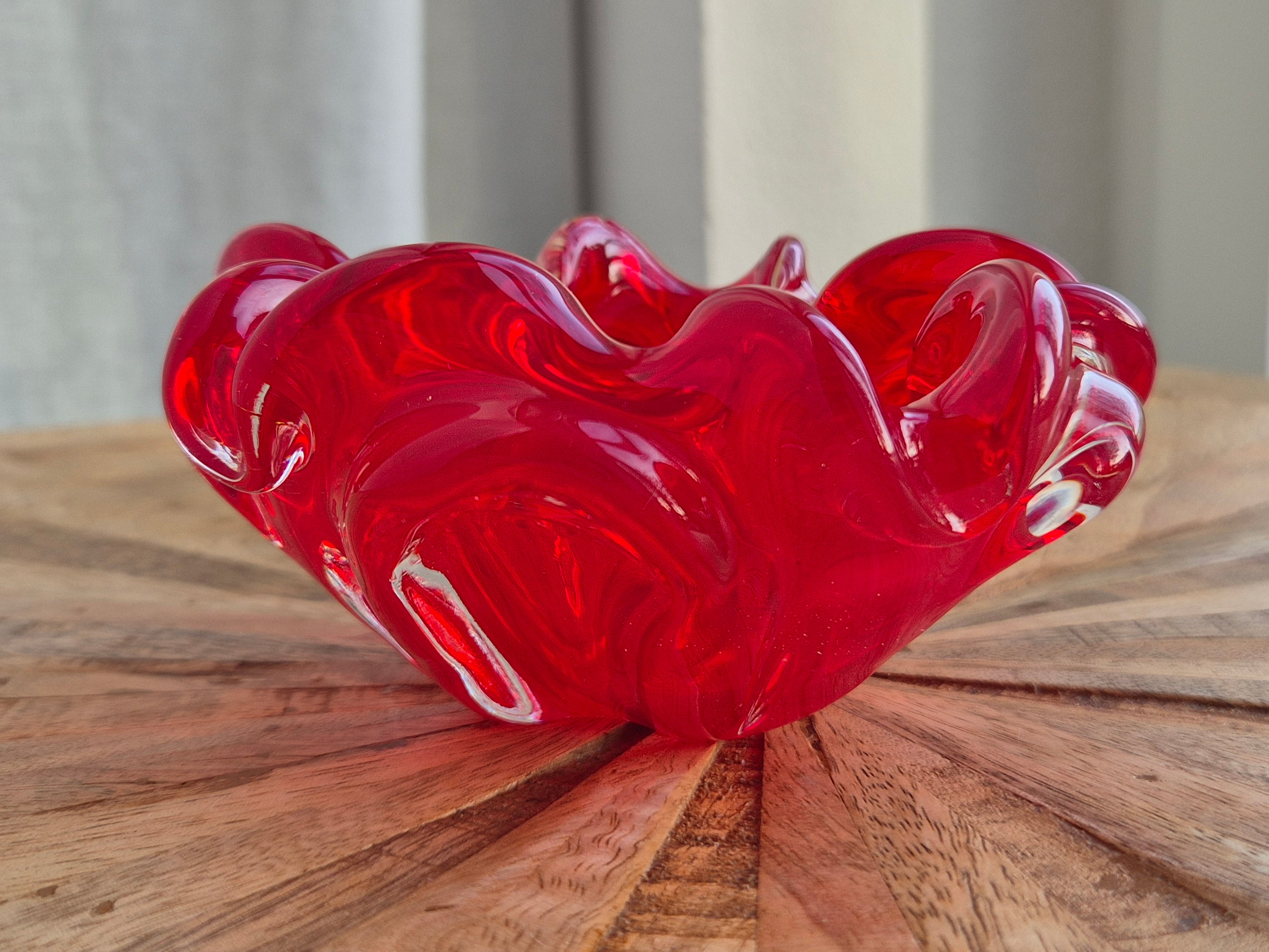 Murano Glass Bowl | Ruby Red | Vetreria Artistica Veneziana | Labeled | 12cm