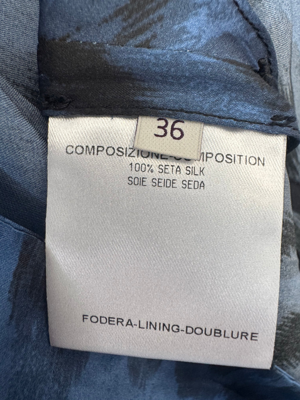Stella McCartney Kleid 100% Seide, Gr. 36, Blau-Schwarz, Sehr guter Zustand