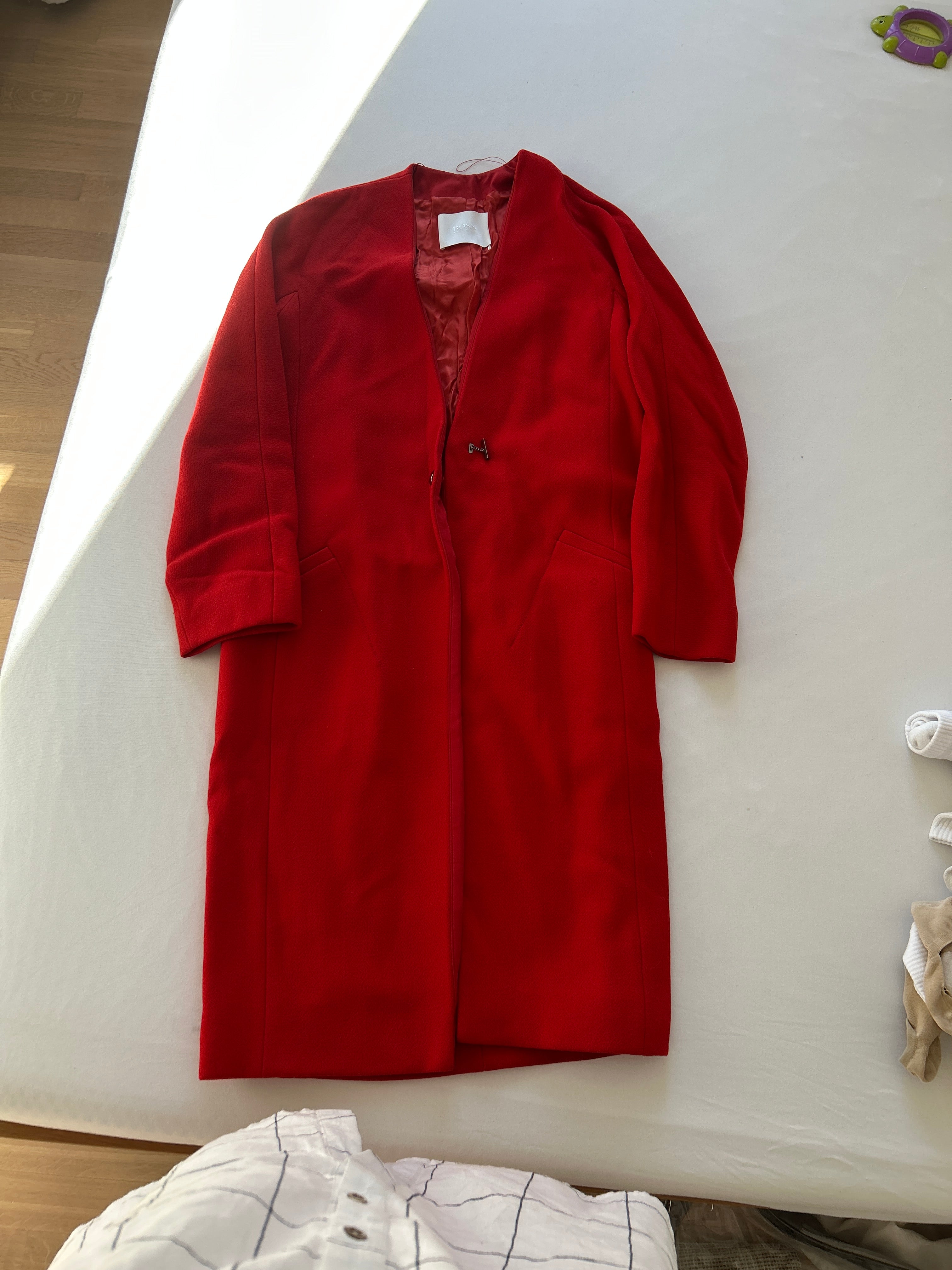 HUGO BOSS „Cubali“ Mantel | Rot | Gr. 34 | Wollmix | Wie Neu