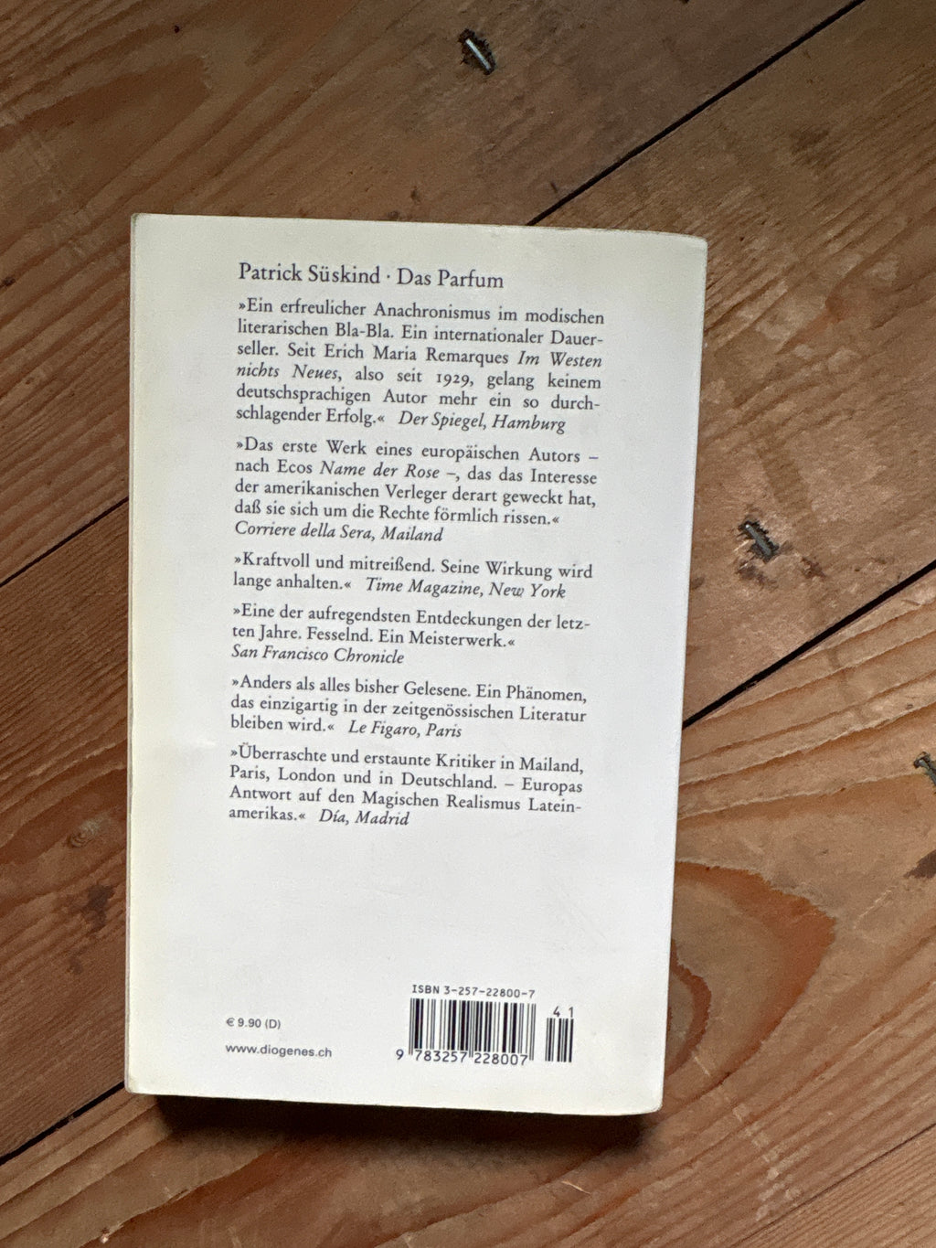 Patrick Süskind – Das Parfum (Diogenes detebe 22800, Taschenbuch, gebraucht)