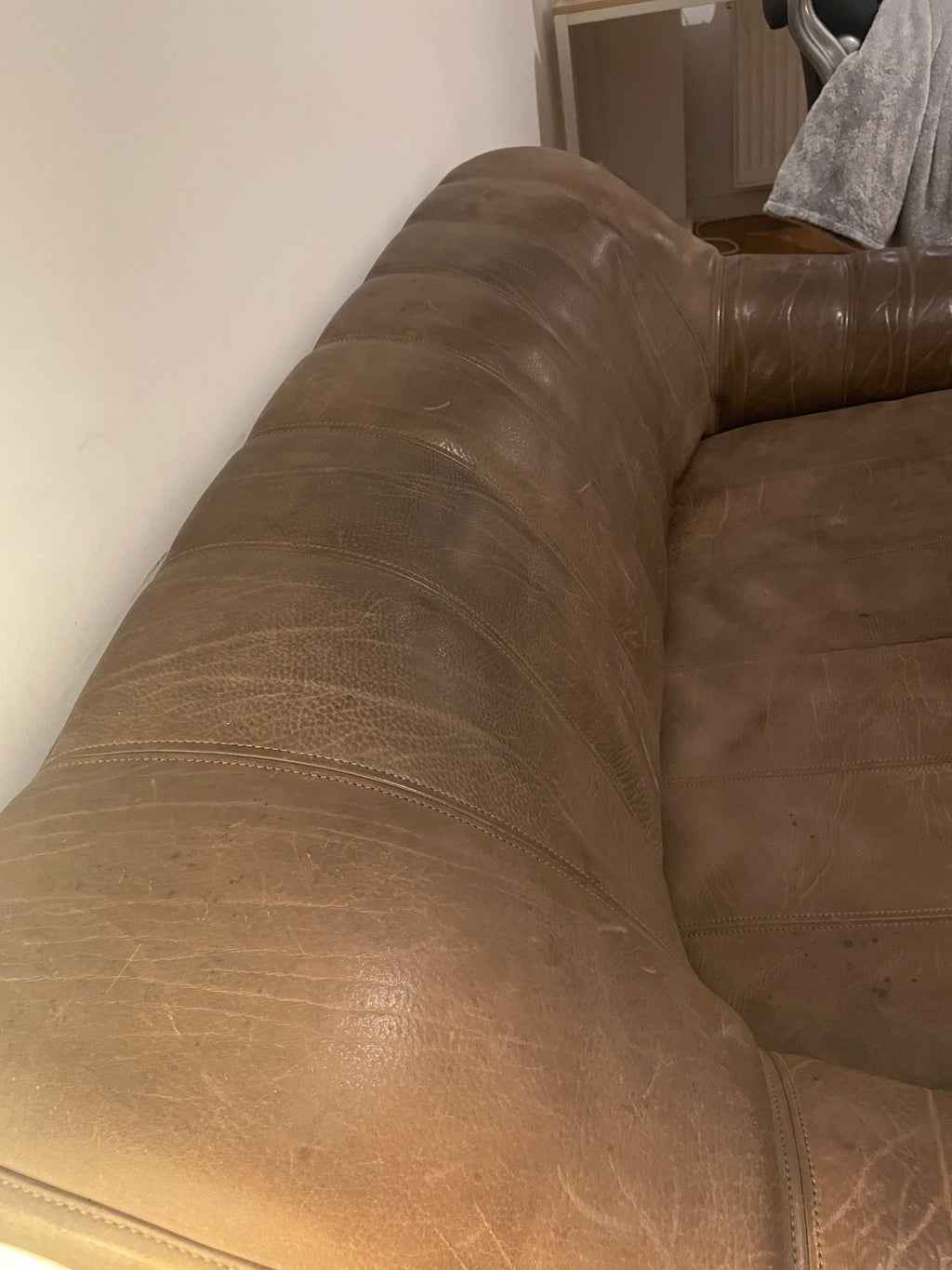 De Sede DS 44 Zweisitzer Sofa, Büffelleder, Cuoio, Guter Zustand