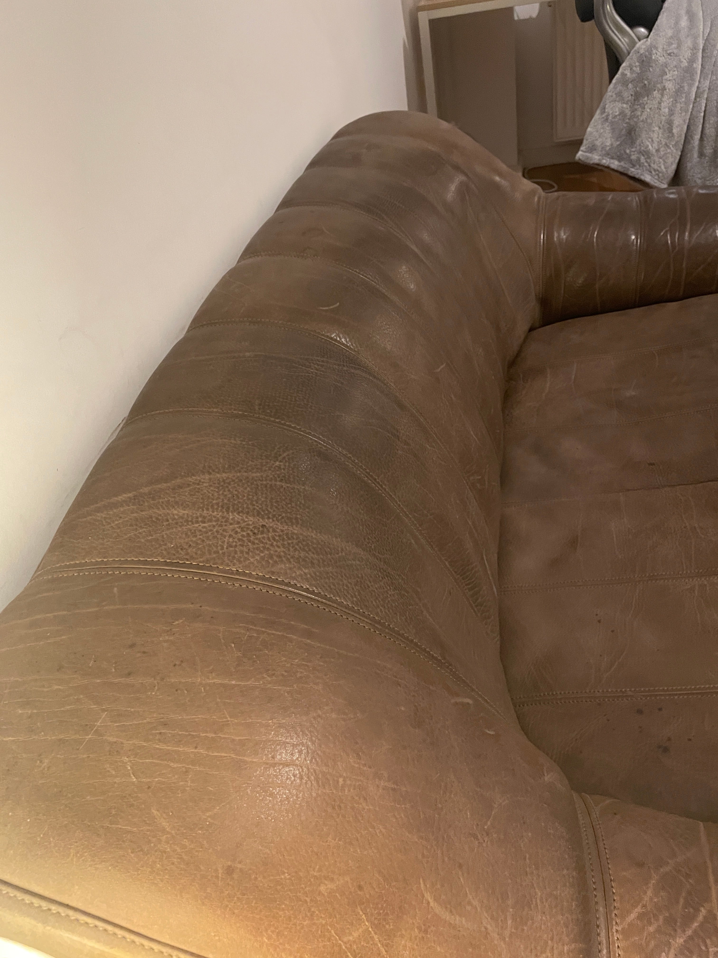 De Sede DS 44 Zweisitzer Sofa, Büffelleder, Cuoio, Guter Zustand