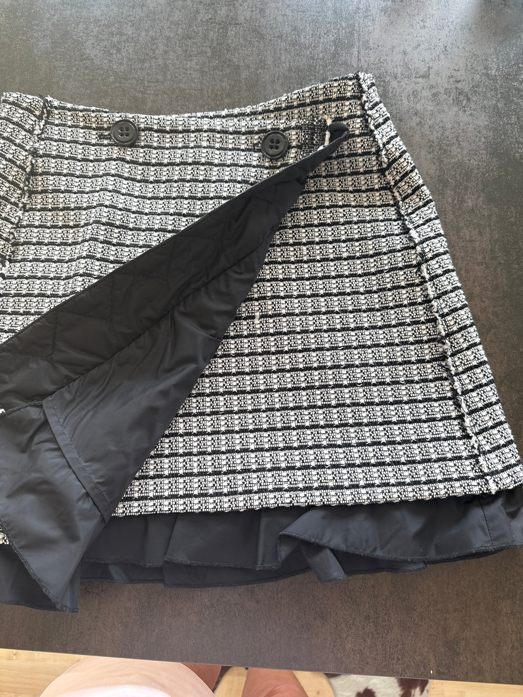 Dorothee Schumacher Plaid Tweed Minirock, Gr. M, Schwarz/Weiß, Sehr gut