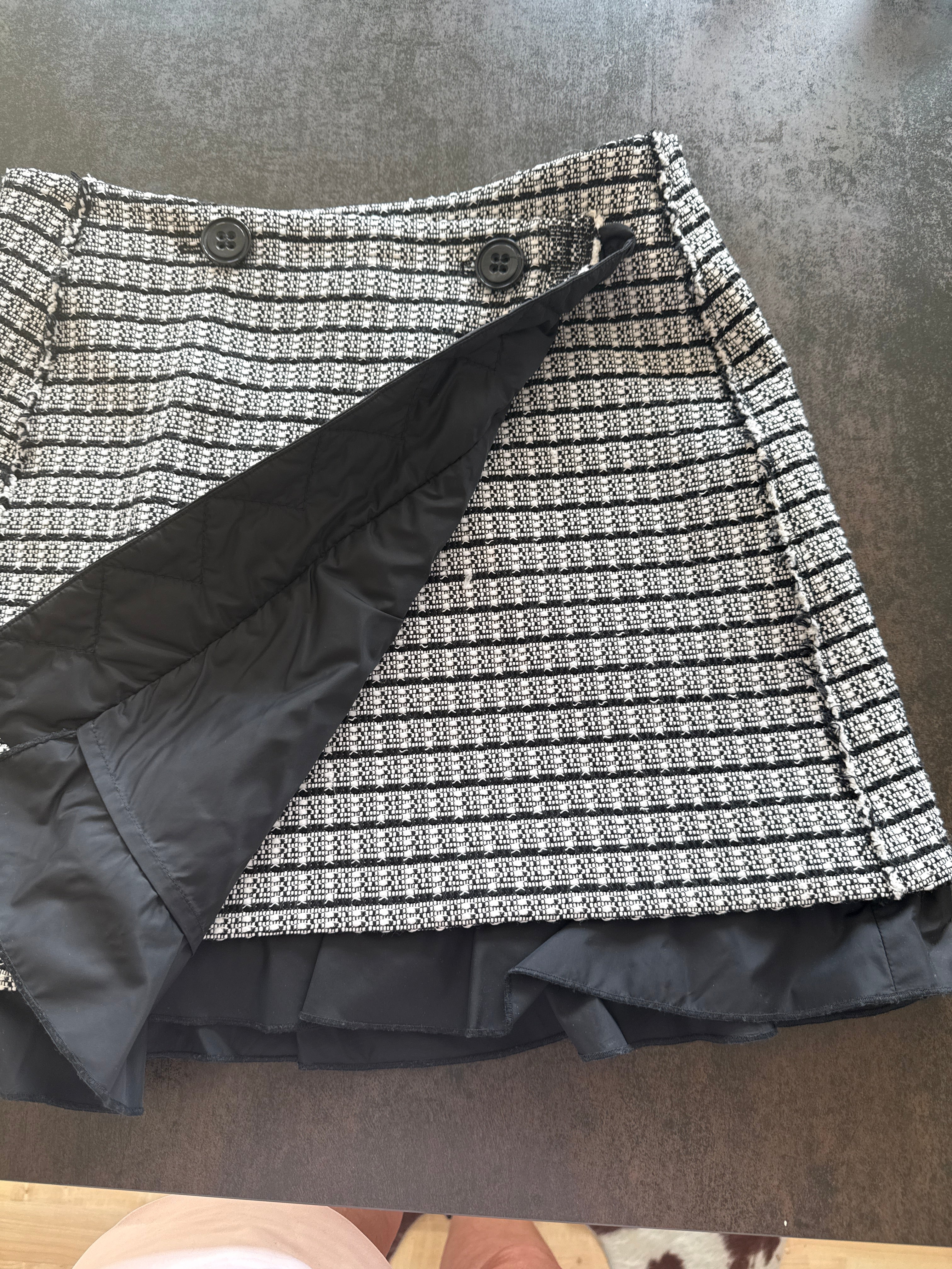 Dorothee Schumacher Plaid Tweed Minirock, Gr. M, Schwarz/Weiß, Sehr gut