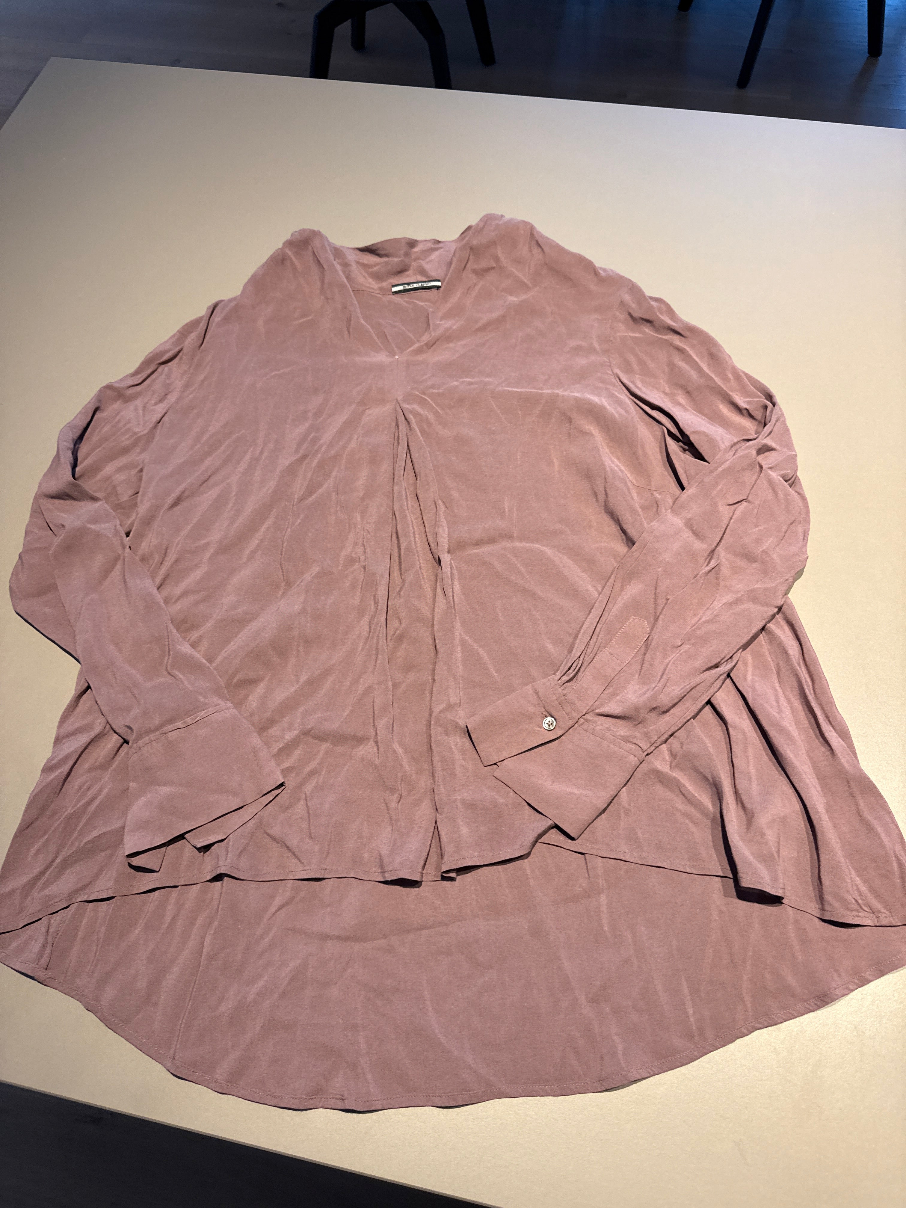 Marc O’Polo Damen Bluse – V-Ausschnitt, Mauve, Gr. L, gebraucht