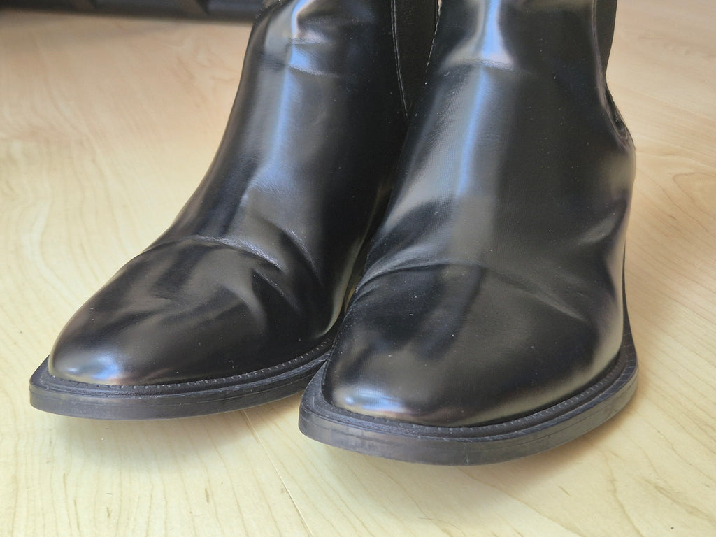 Zara Chelsea Boots – Black, Faux Leather, EU 40, Very Good Condition