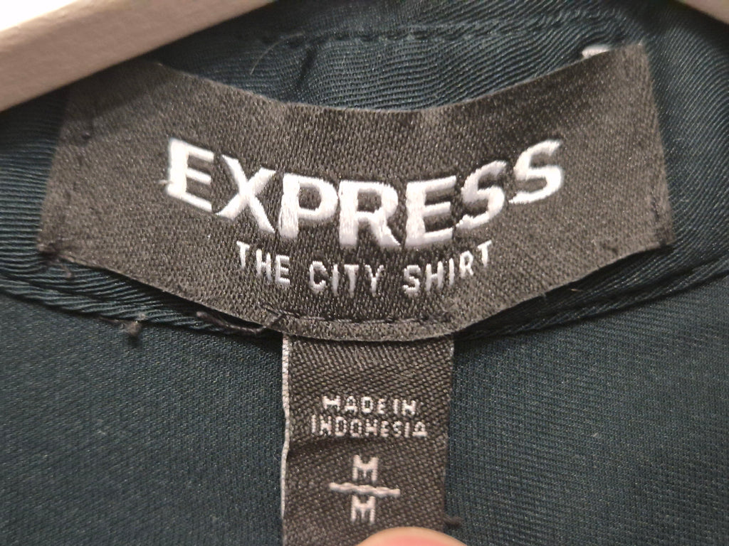 Express City Shirt Silk Blouse, Medium, Navy Blue, Normal Use