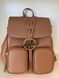 Love Moschino Multipocket Rucksack – cognac, sehr guter Zustand, Medium