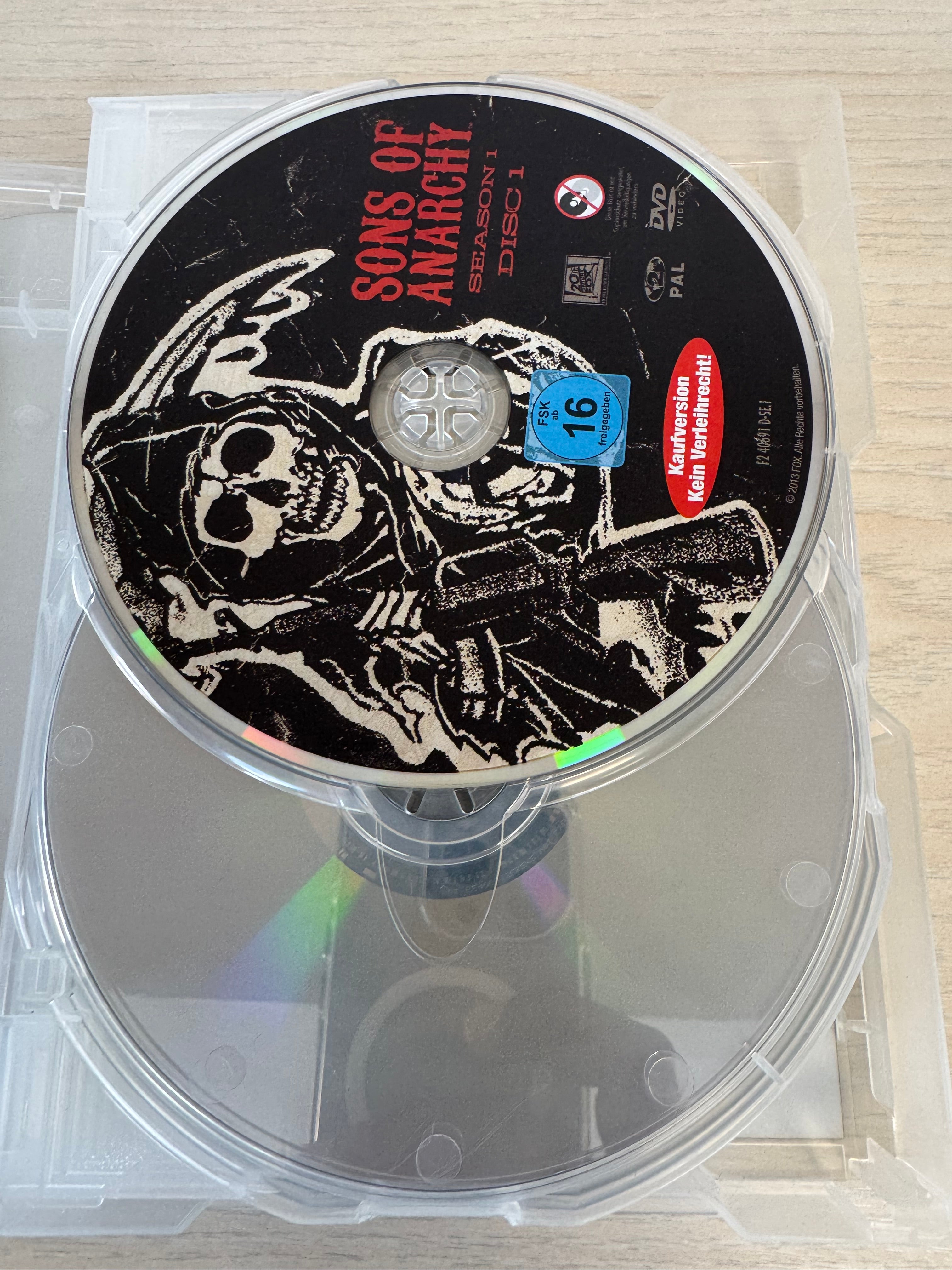 Sons of Anarchy Seasons 1-3 DVD Box Set + Patch, Region 2, Good Condition