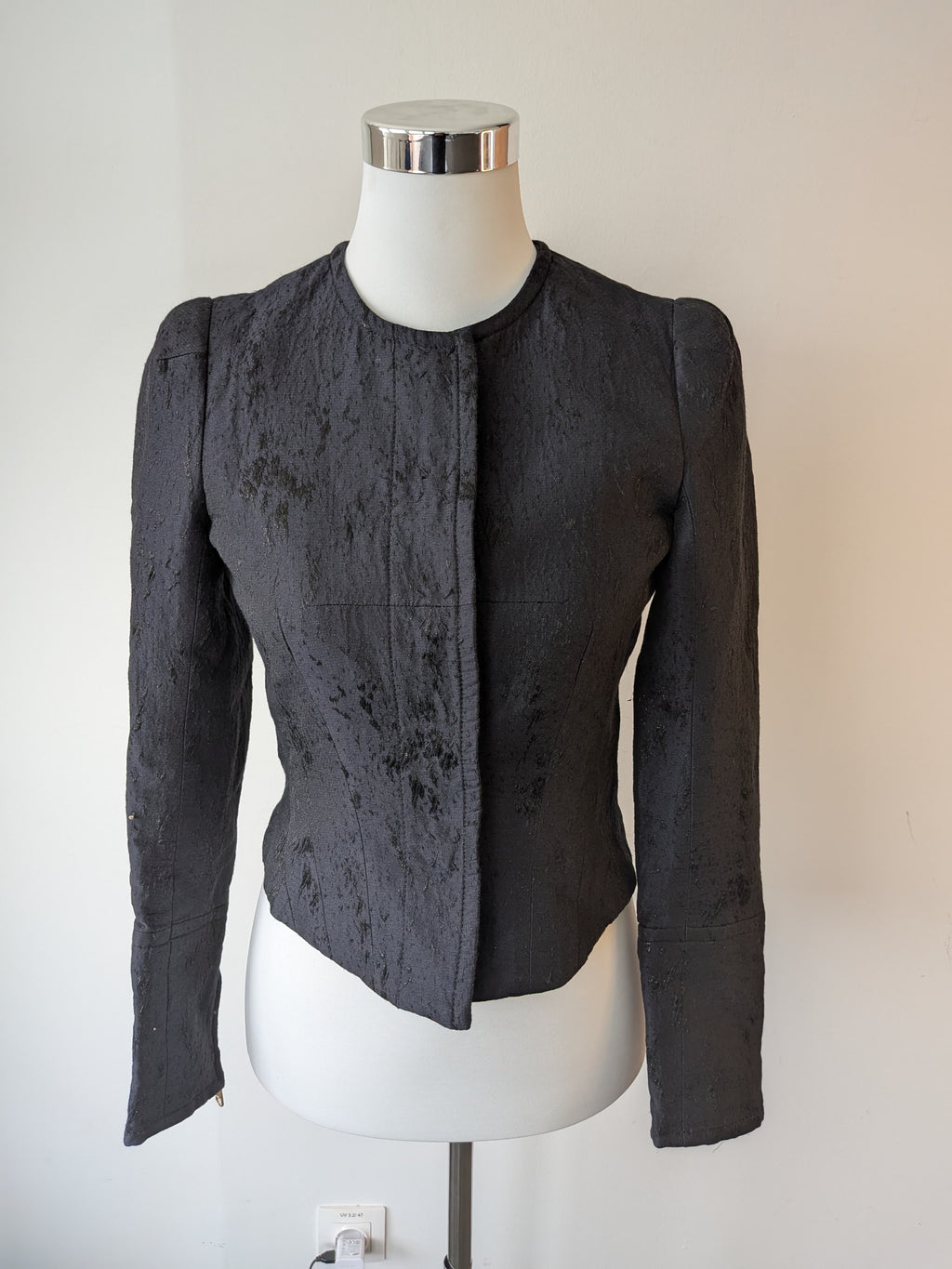 MAX&Co. Jacquard-Jacke, schwarz, cropped, IT 40 / EU 36, sehr guter Zustand
