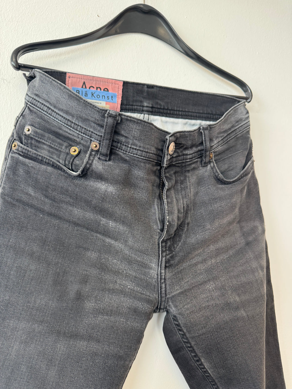 Acne Studios Blå Konst Skinny Jeans Schwarz W28 L32 – Guter Zustand