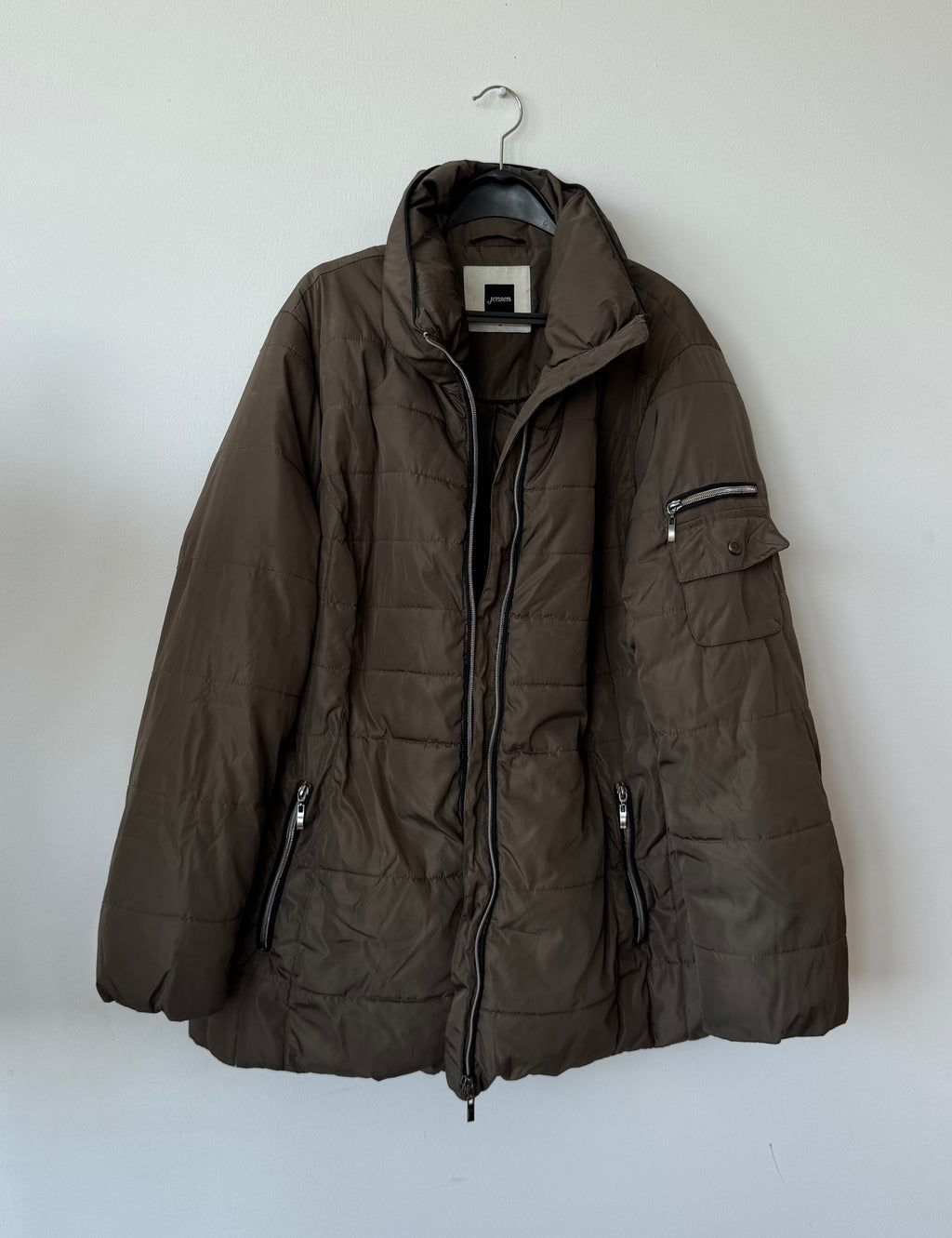 Jensen Steppjacke Größe 46, oliv, mit Kapuze – guter Zustand