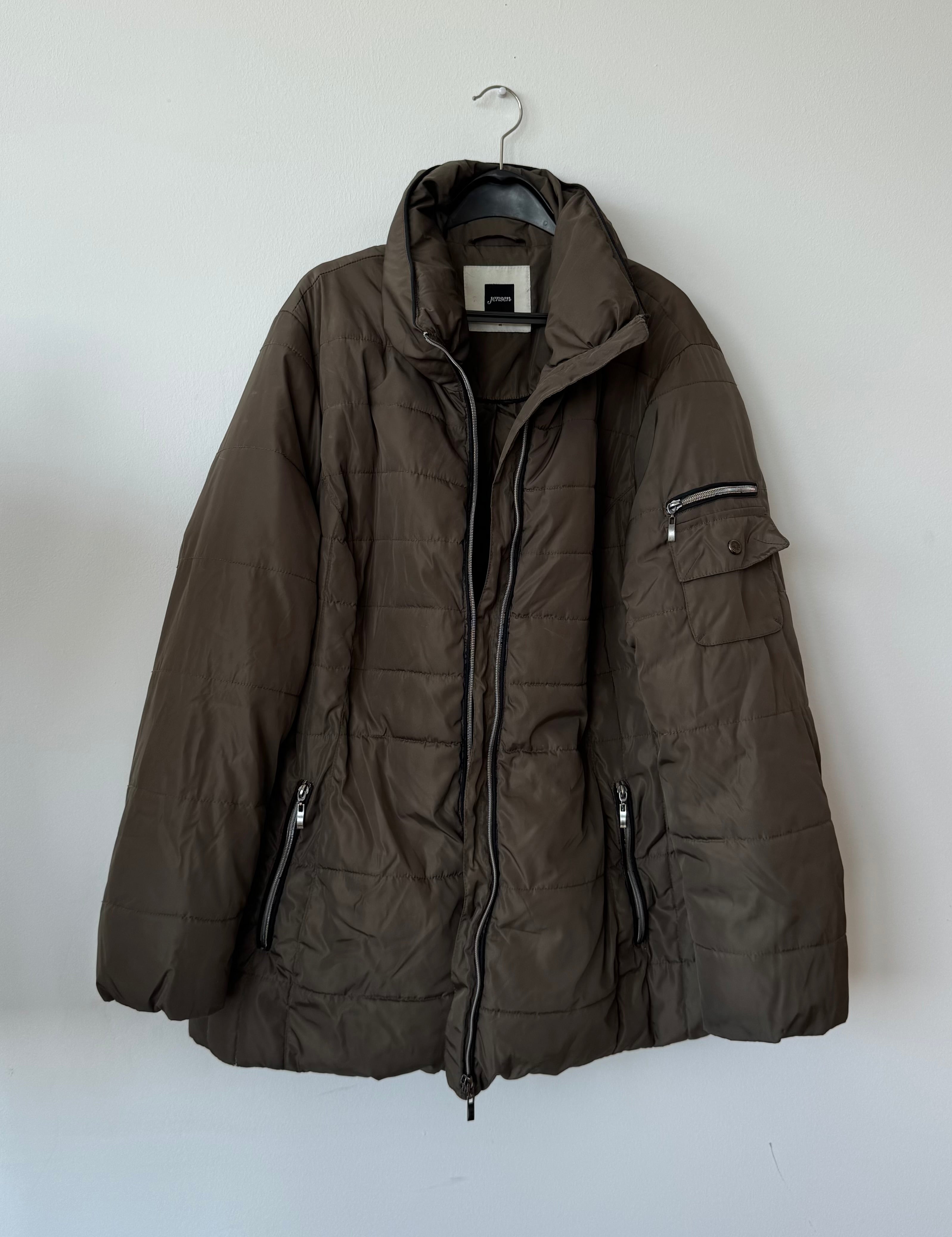 Jensen Steppjacke Größe 46, oliv, mit Kapuze – guter Zustand