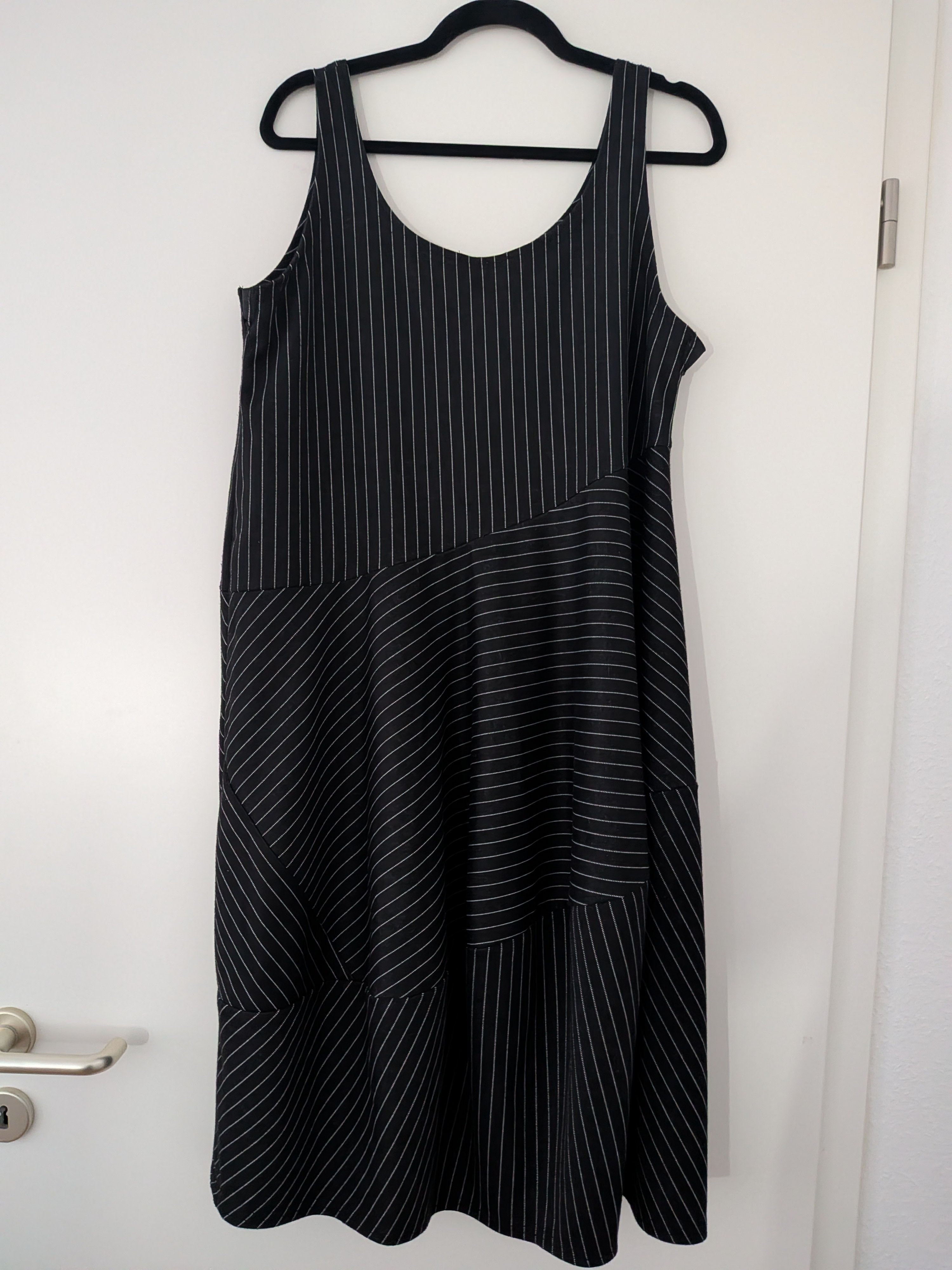 She’s Crazy Layering Dress, Black Pinstripe, Size 3 M/L, Good Condition