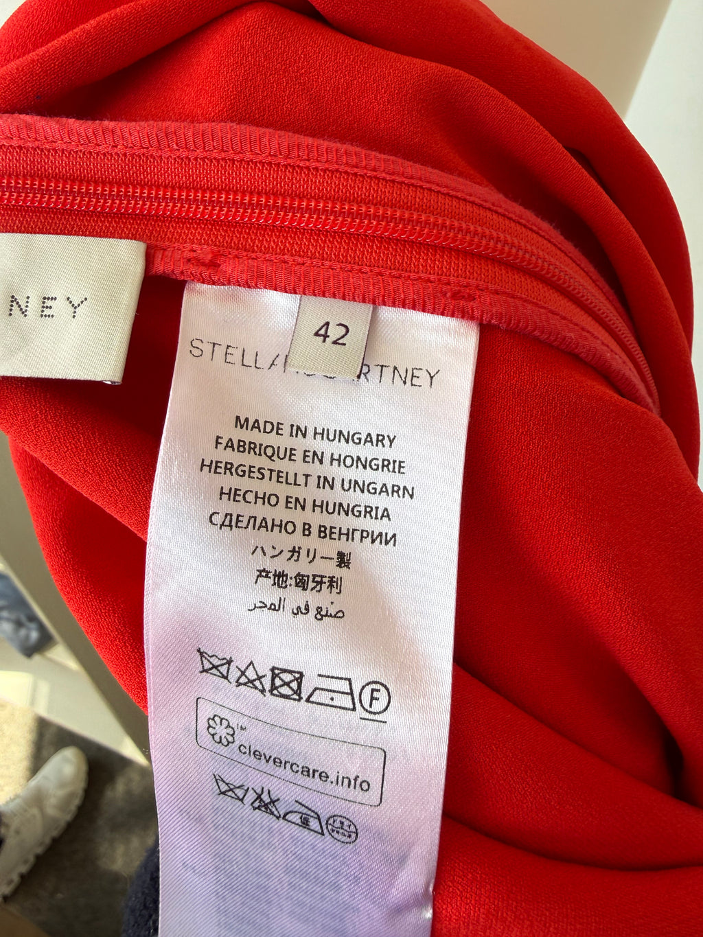 Stella McCartney Shiftkleid – Rot, EU 38, Sehr gut, mit Volants