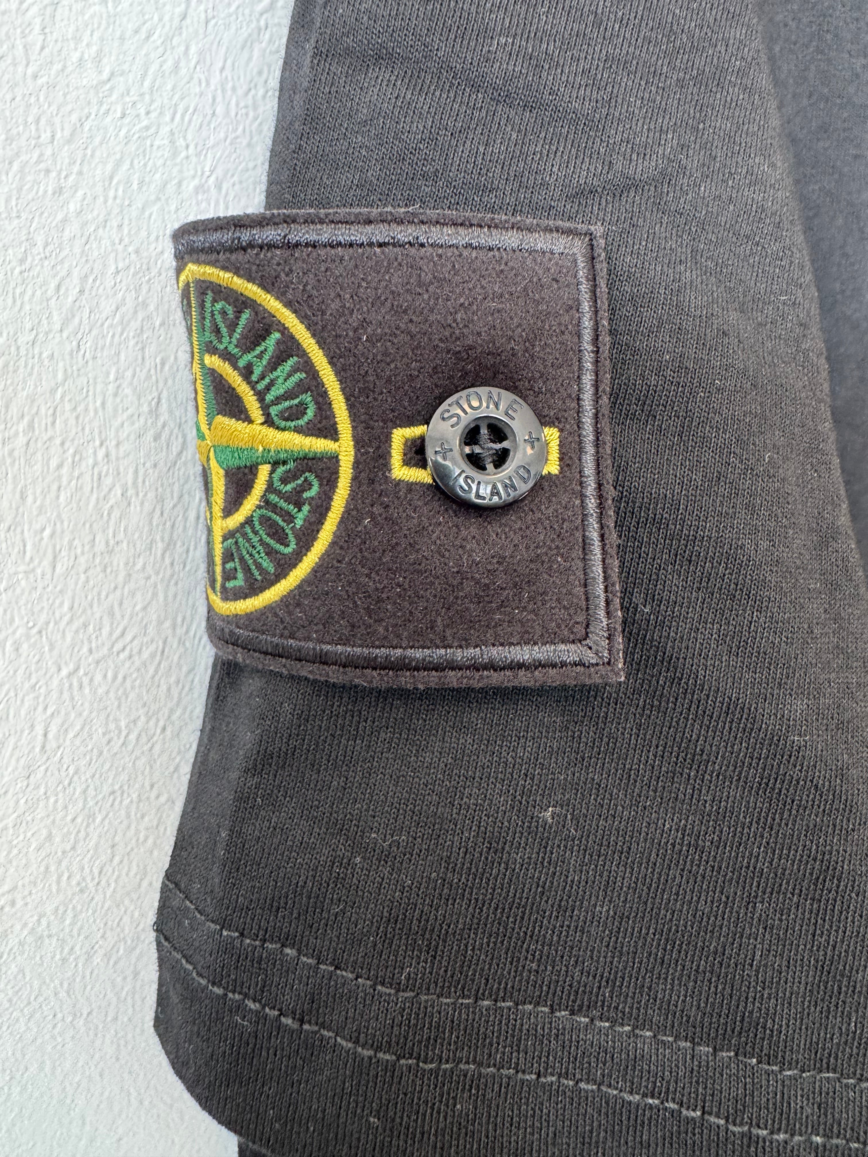 Stone Island Compass-Patch T-Shirt Schwarz M Baumwolle Neu mit Etikett
