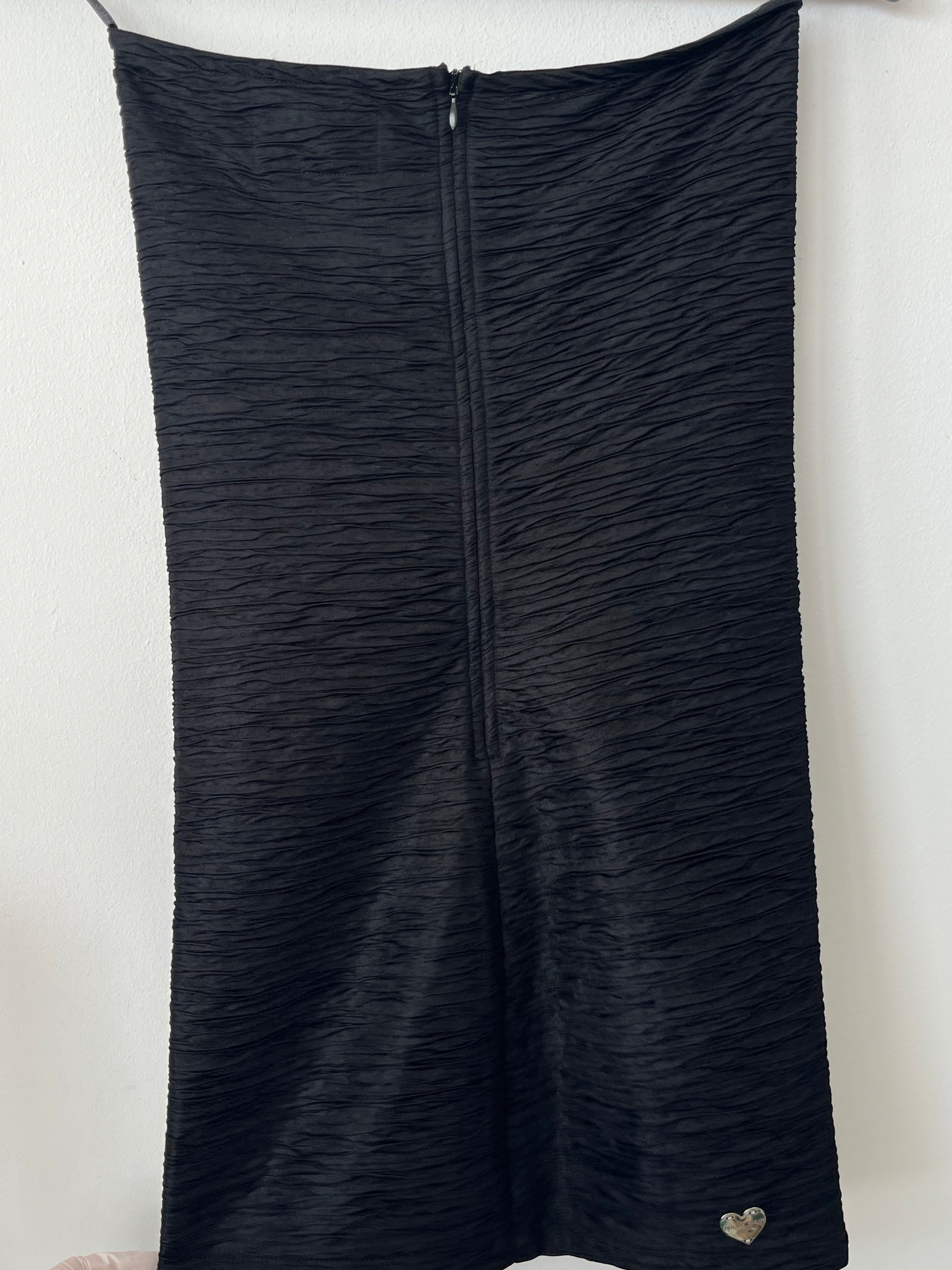 Philipp Plein Couture Kleid Schwarz XS Kristallbesatz Ruched Sehr Gut